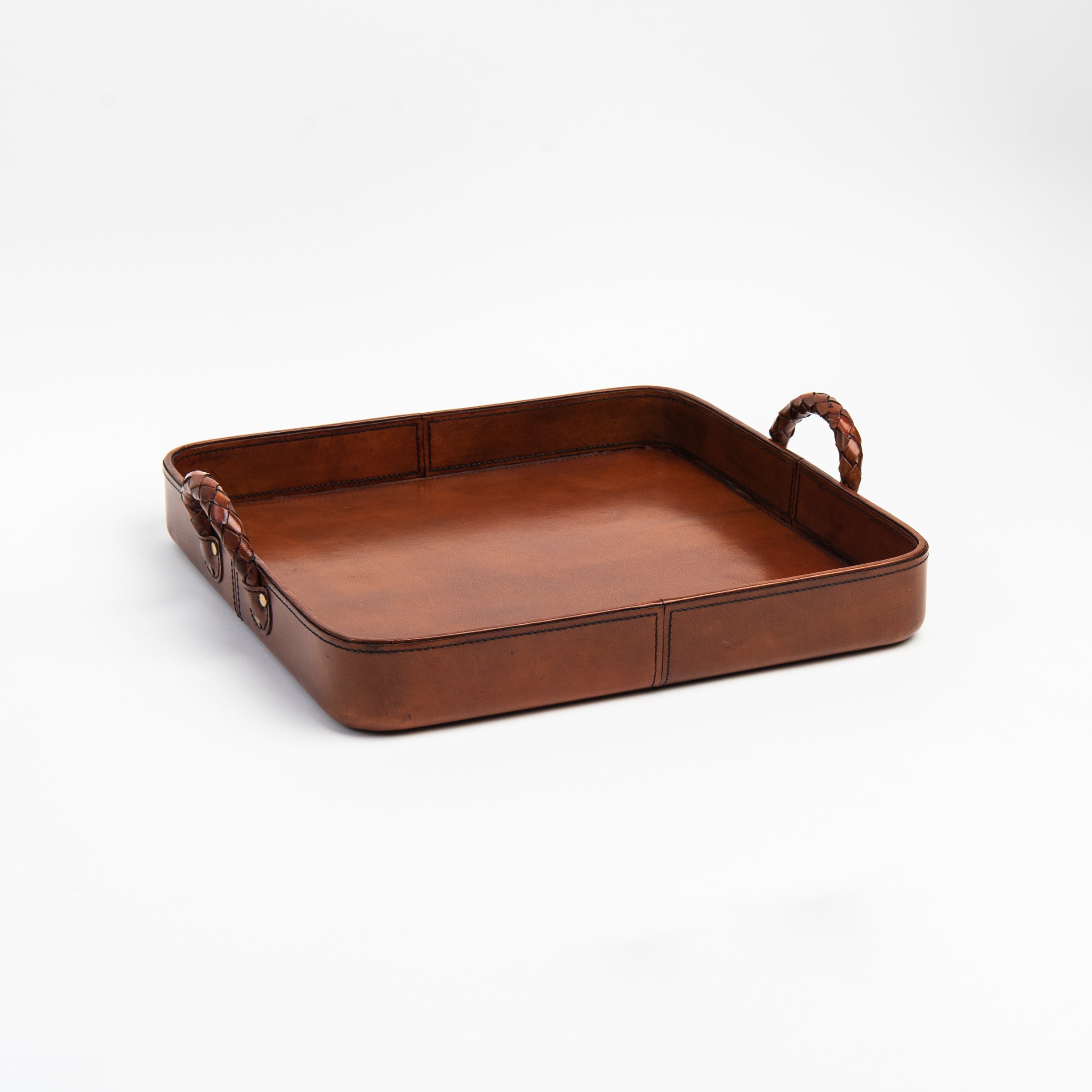Haven Leather Tray on a white background at Addison West