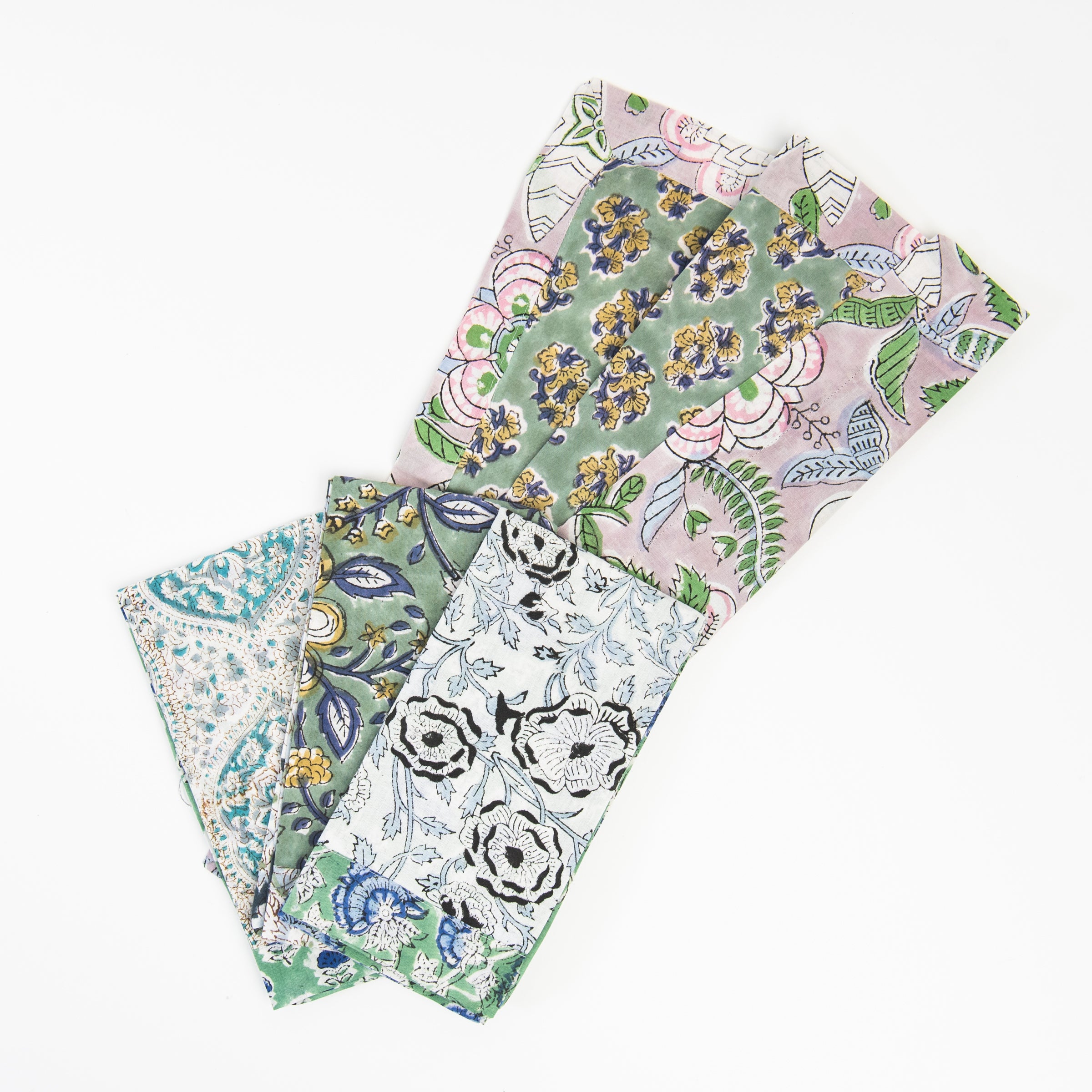 Vermont Handmade Napkins in Vermont Lakes on a white background at Addison West