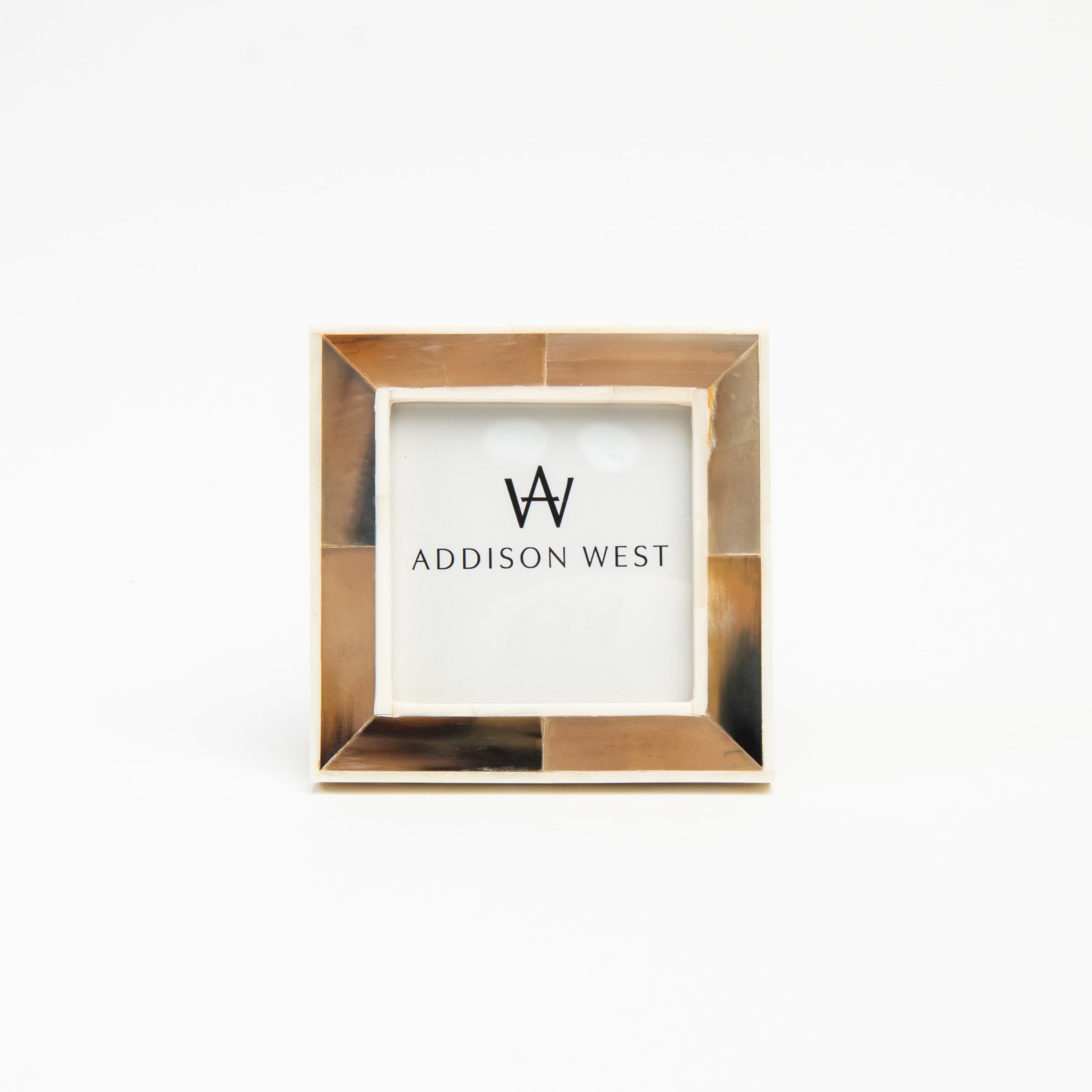 4x4 Savoy Horn & Bone Picture Frame on a white background at Addison West