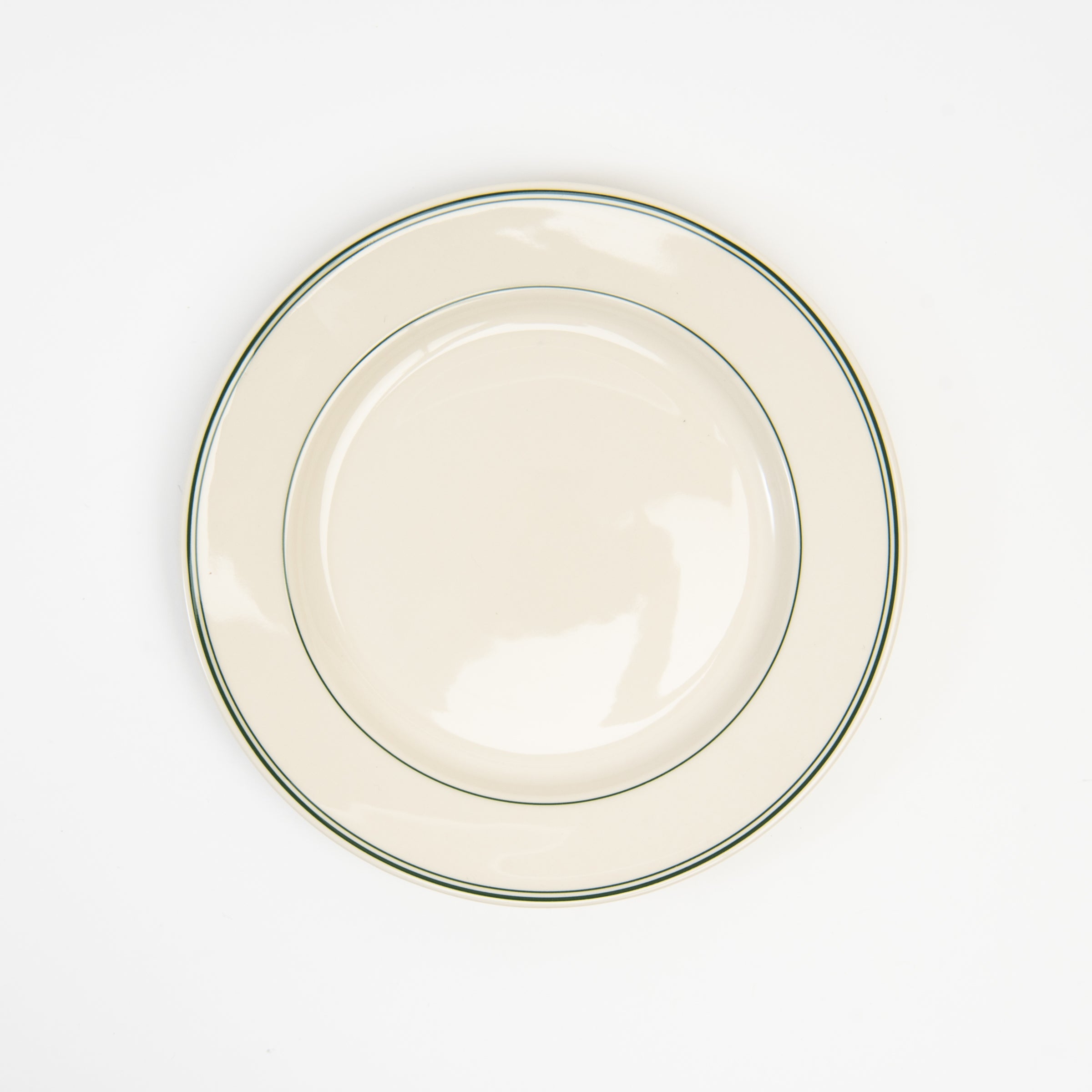 Fish's Eddy Greenband Main Plate on a white background at Addison West