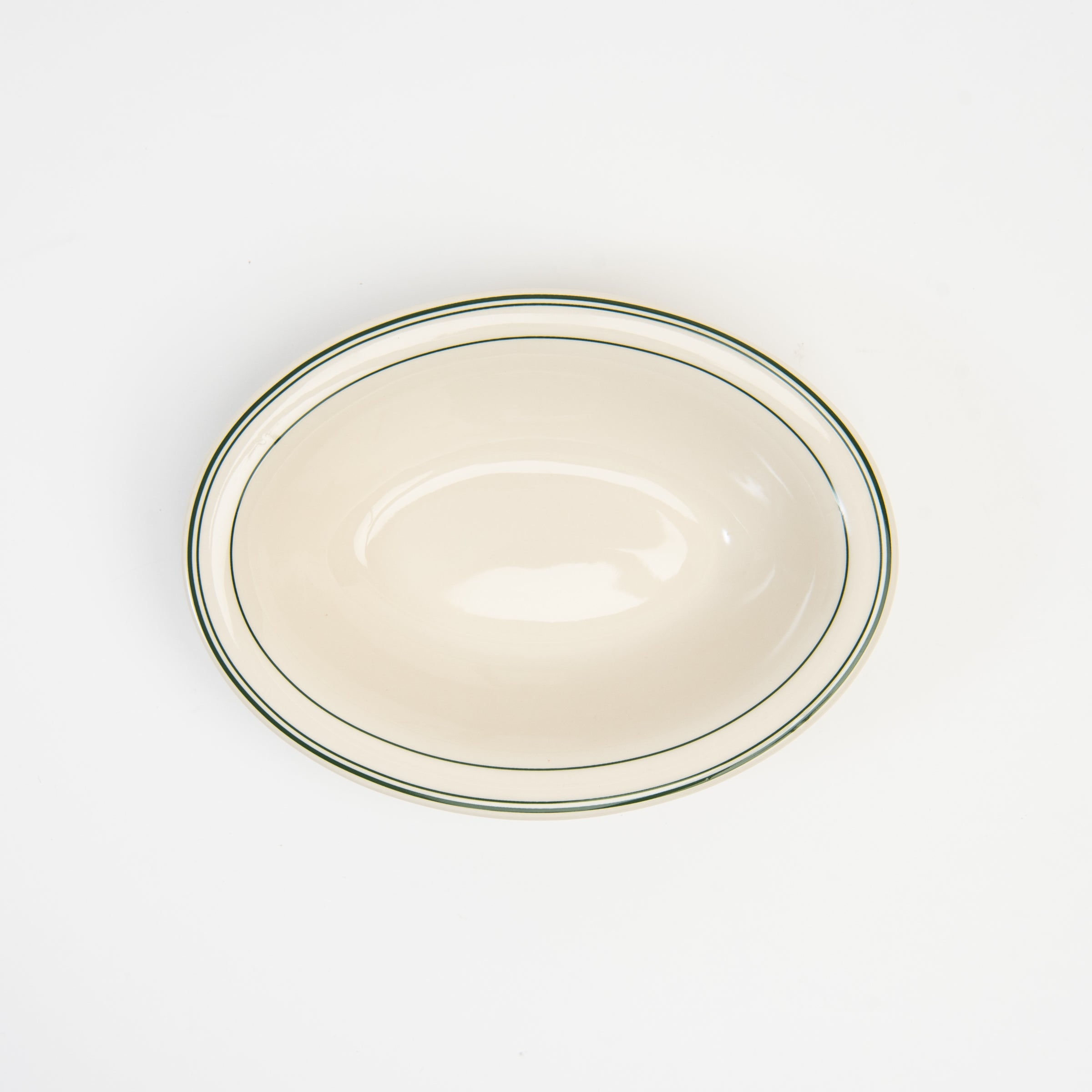 Fish's Eddy Greenband Baker on a white background at Addison West