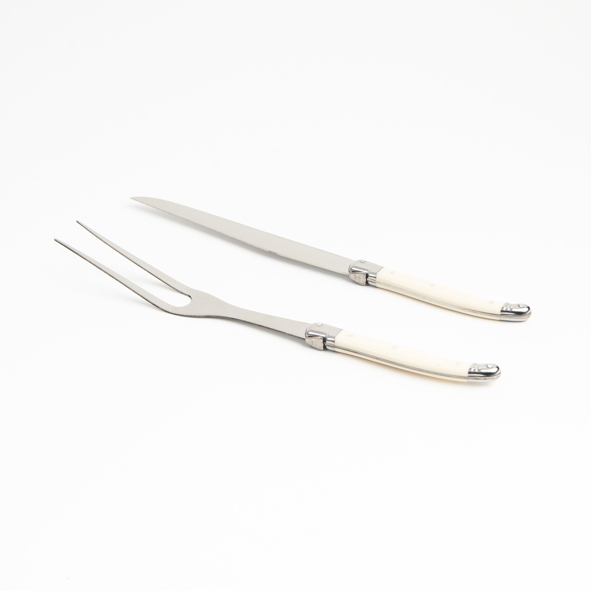 Laguiole Ivory Carving Set on a white background at Addison West