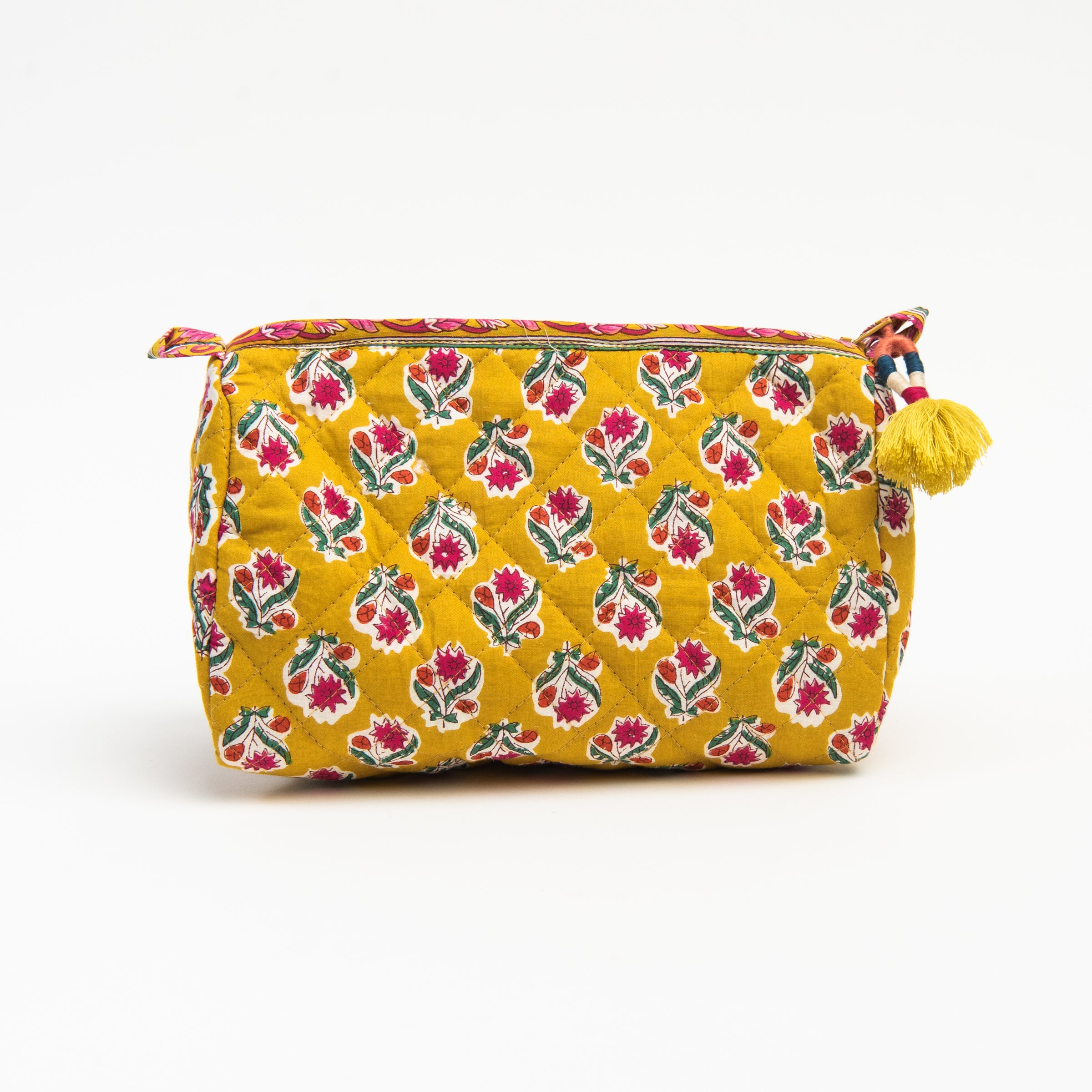 Quilted Voile Printed Pouch on a white background at Addison West
