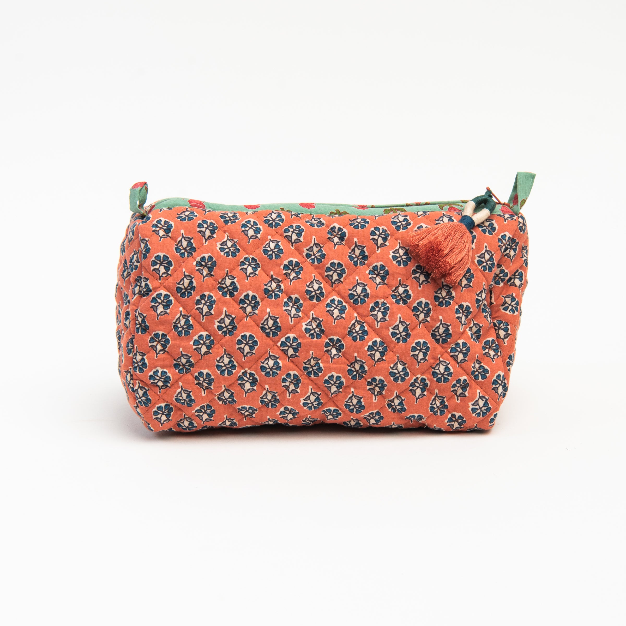 Quilted Voile Printed Pouch on a white background at Addison West