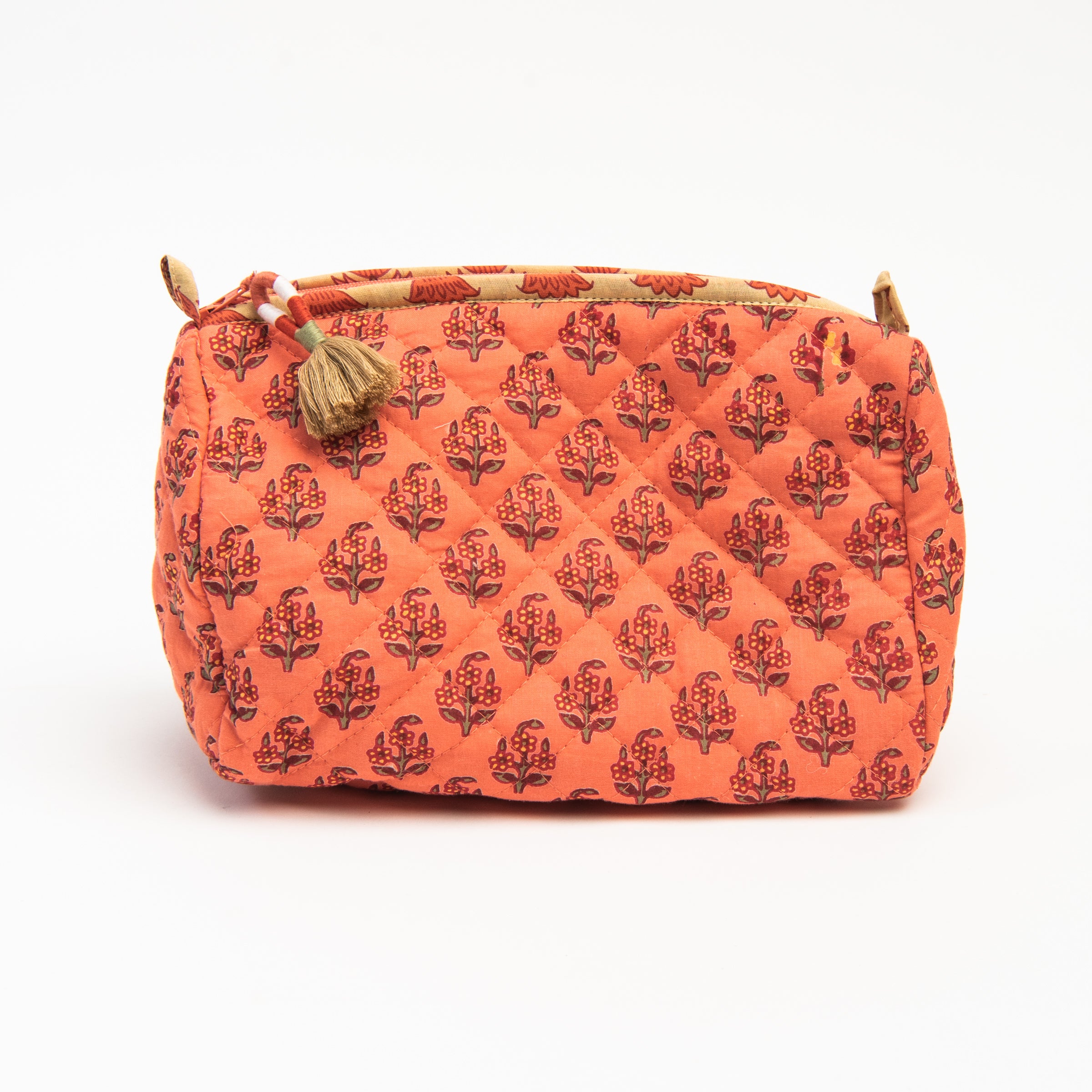 Quilted Voile Printed Pouch on a white background at Addison West