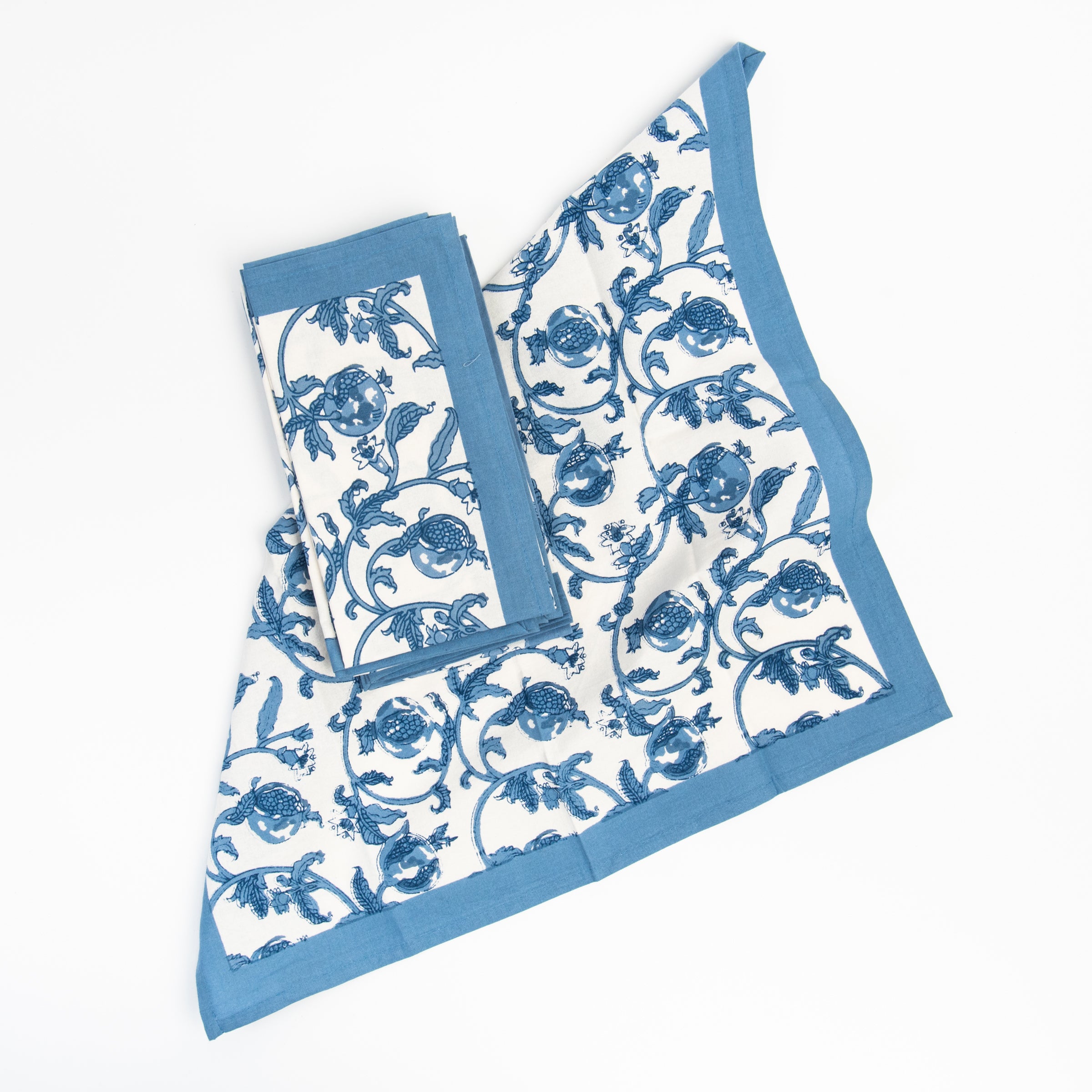 Granada Cornflower Napkins, Set of 6 on a white background at Addison West