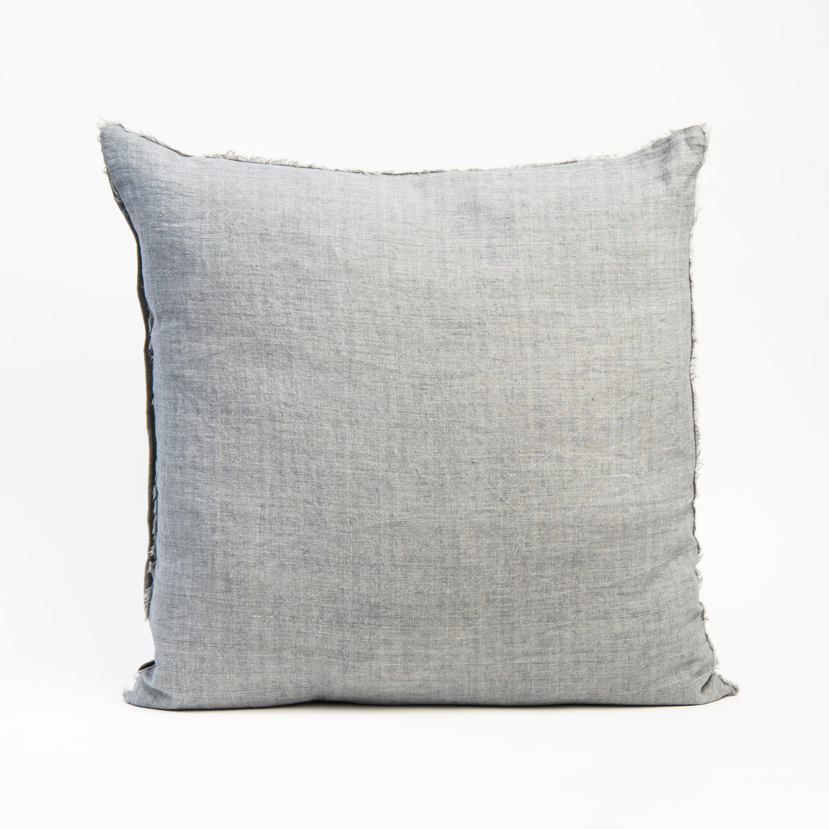 Lina Linen 24" Pillow in Grey on a white background at Addison West