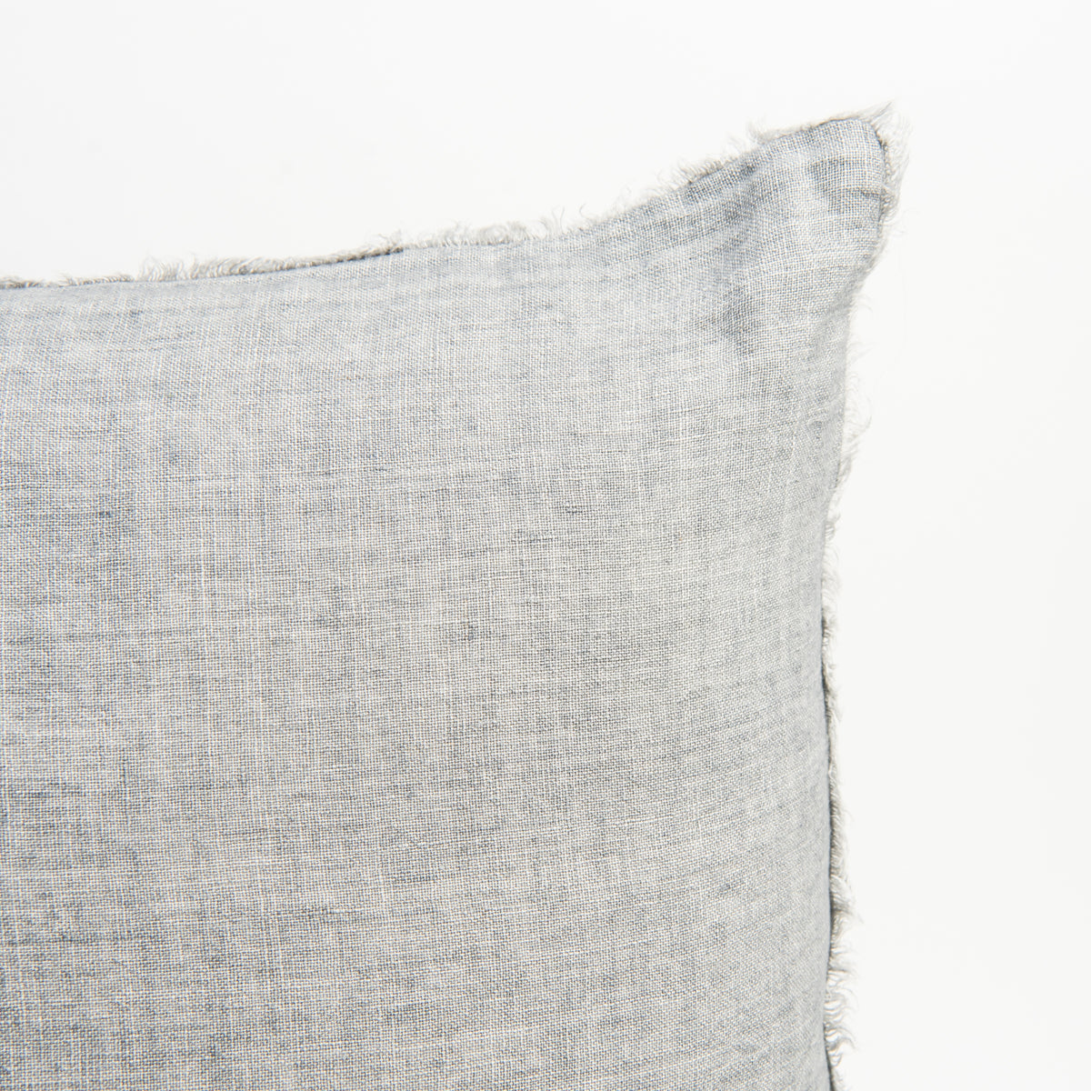 Lina Linen 24" Pillow in Grey on a white background at Addison West