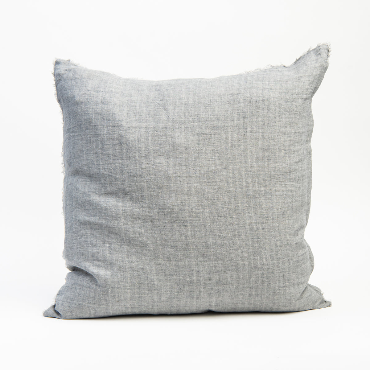 Lina Linen 24" Pillow in Grey on a white background at Addison West