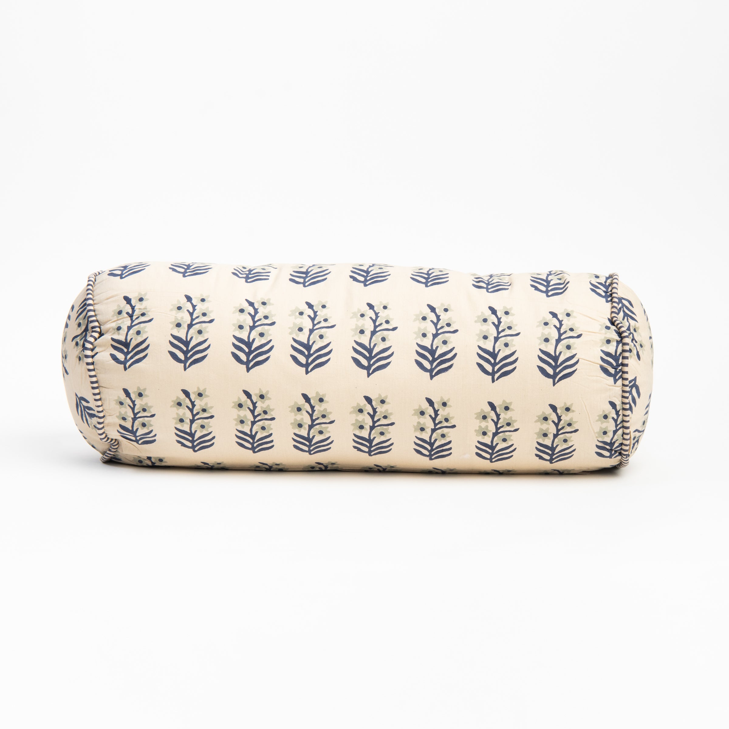 Sita Block Print Bolster on a white background at Addison West