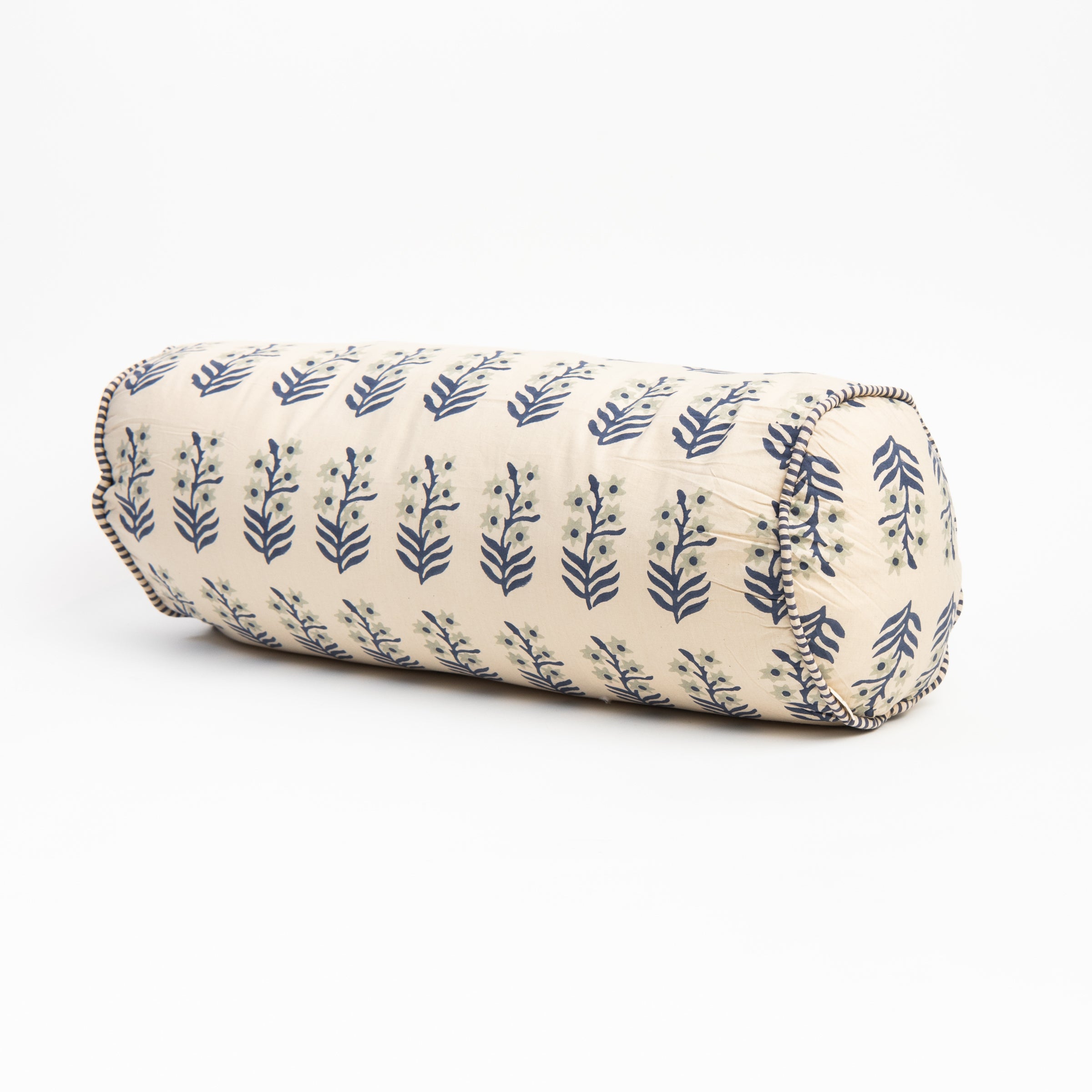Sita Block Print Bolster on a white background at Addison West