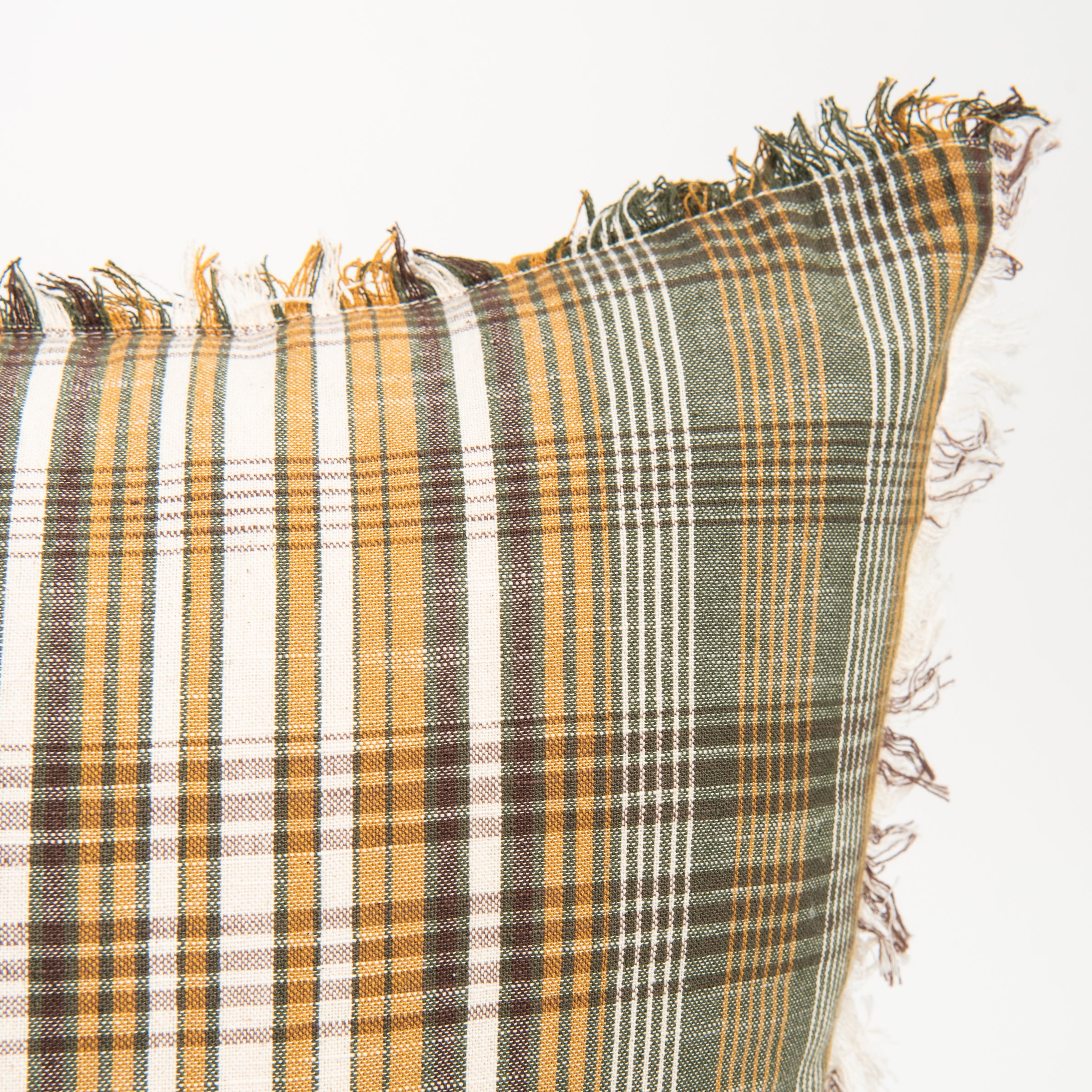 Herbalist Plaid Throw Pillow on a white background at Addison West