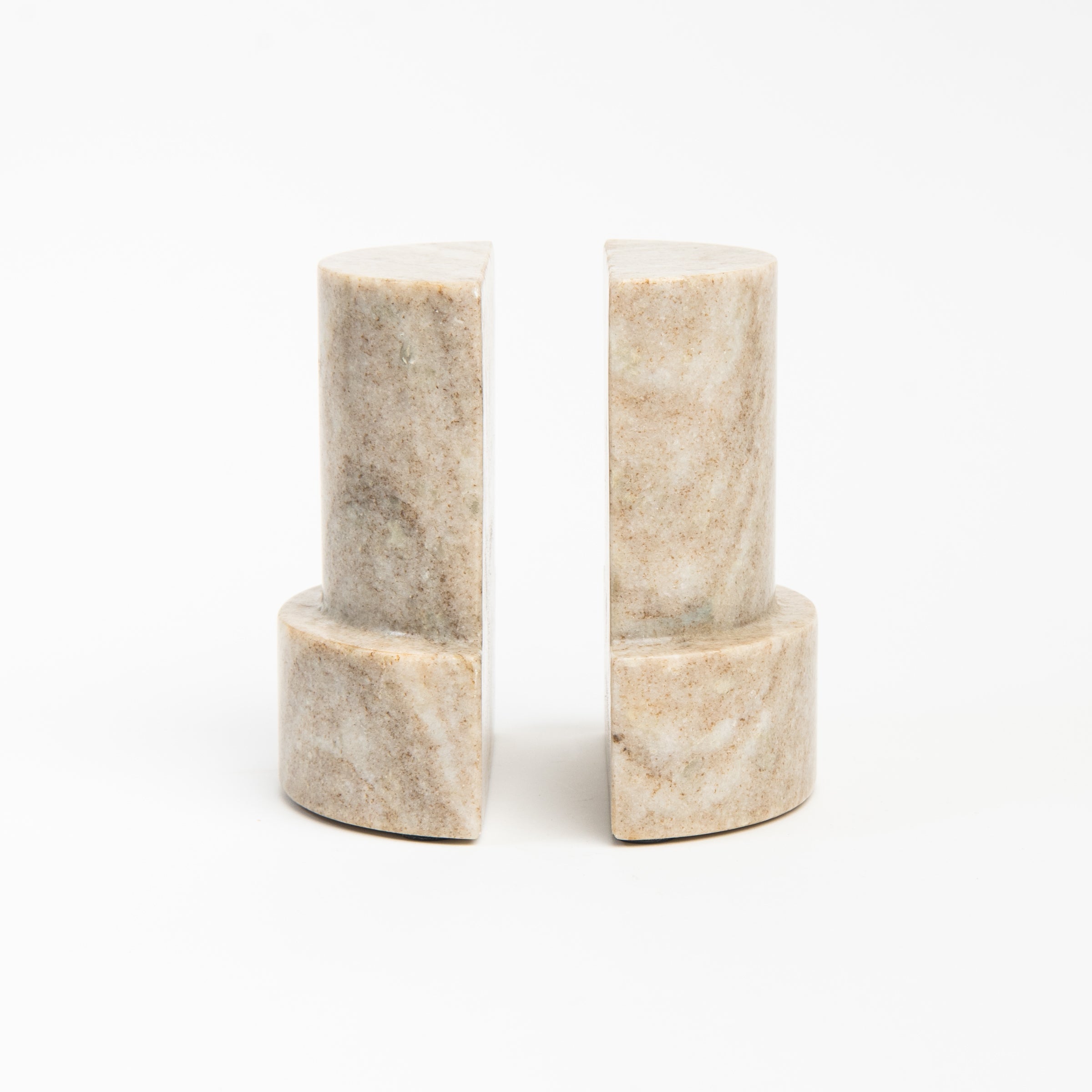 Marble Column Bookends on a white background at Addison West