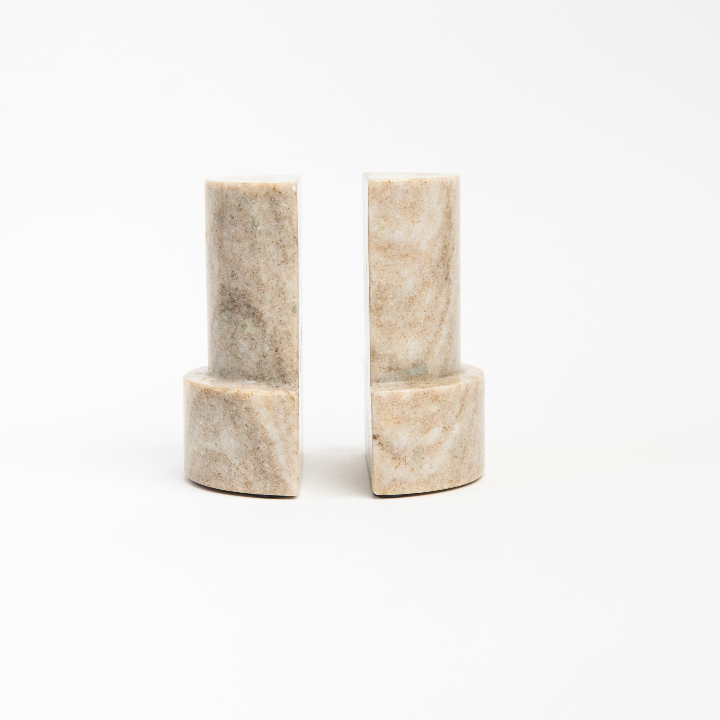 Marble Column Bookends on a white background at Addison West