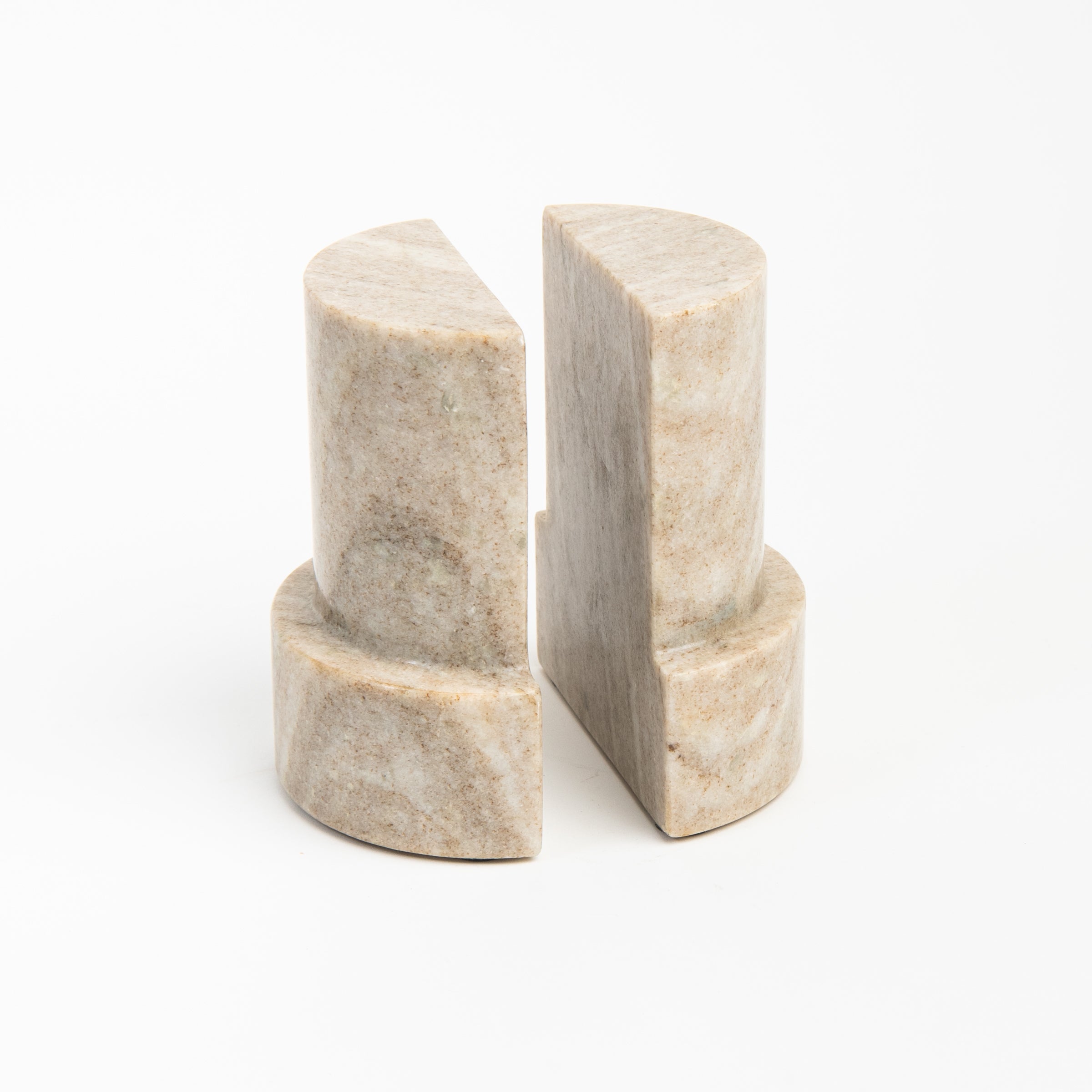 Marble Column Bookends on a white background at Addison West