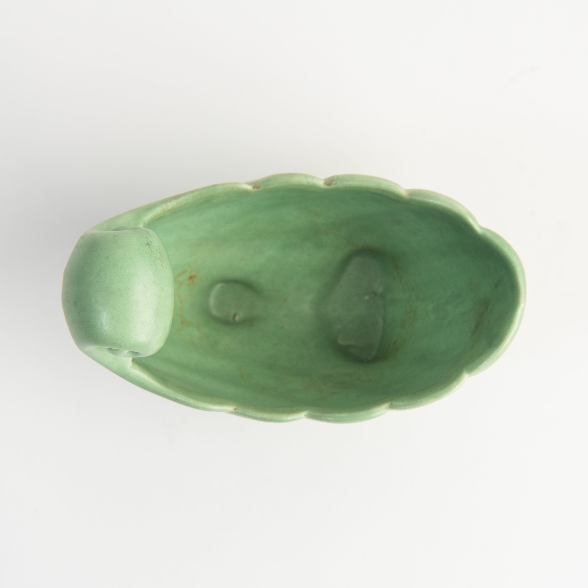 Vintage Mint Pottery Vase on a white background at Addison West