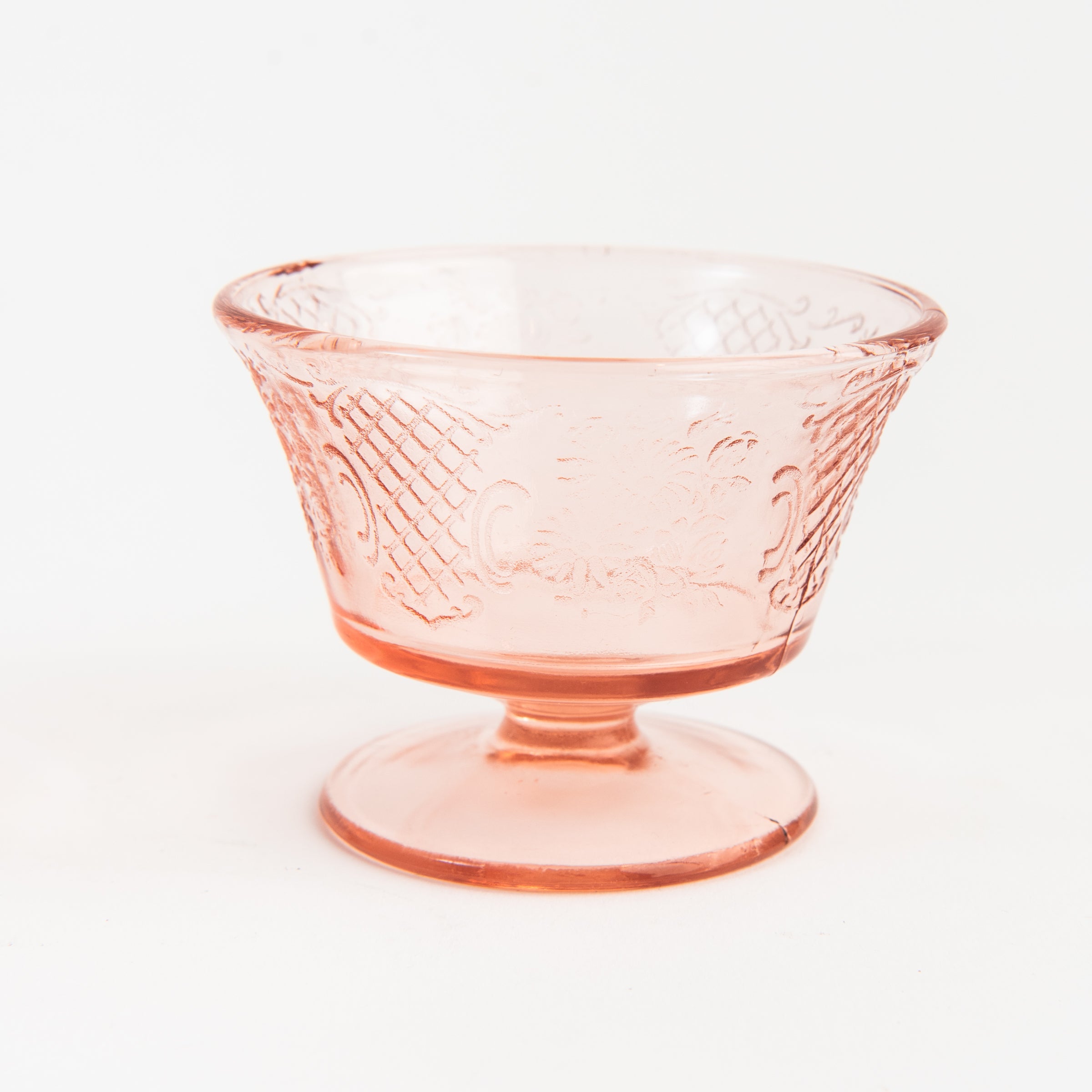 Vintage Depression Glass Footed Cups, Set of 2 on a white background at Addison West