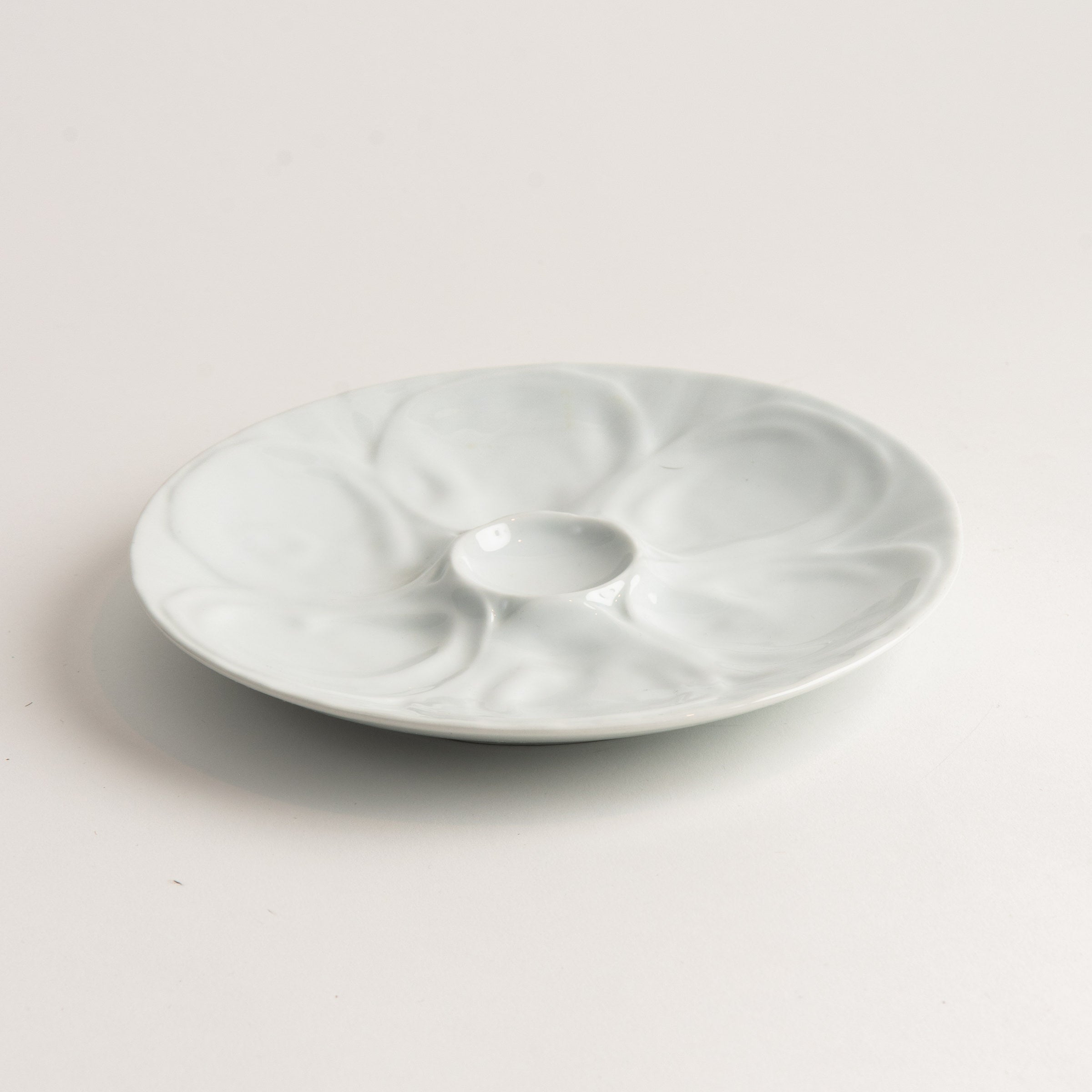 Vintage White Oyster Plate on a white background at Addison West