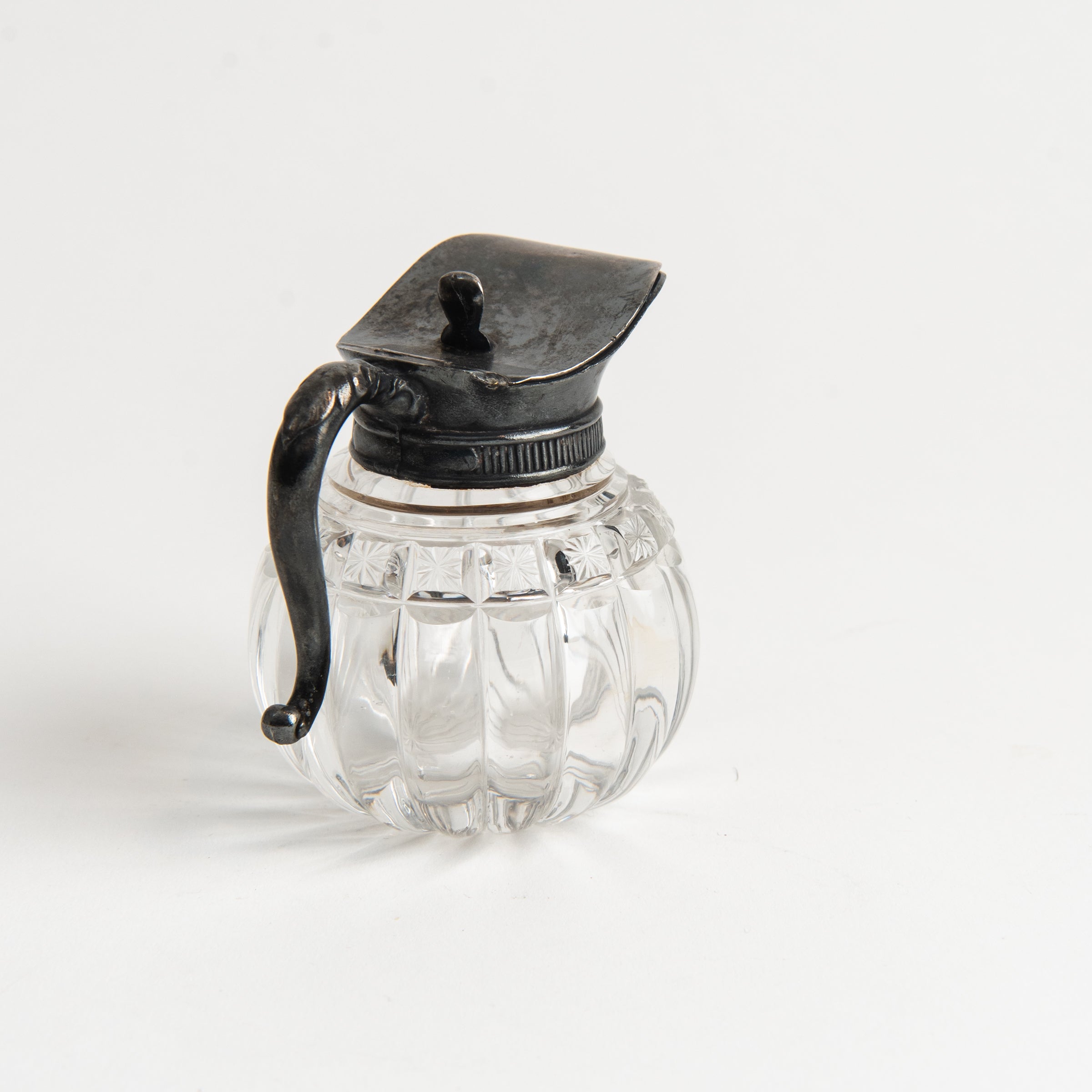 Vintage Round Victorian Syrup Pitcher #2 on a white background at Addison West