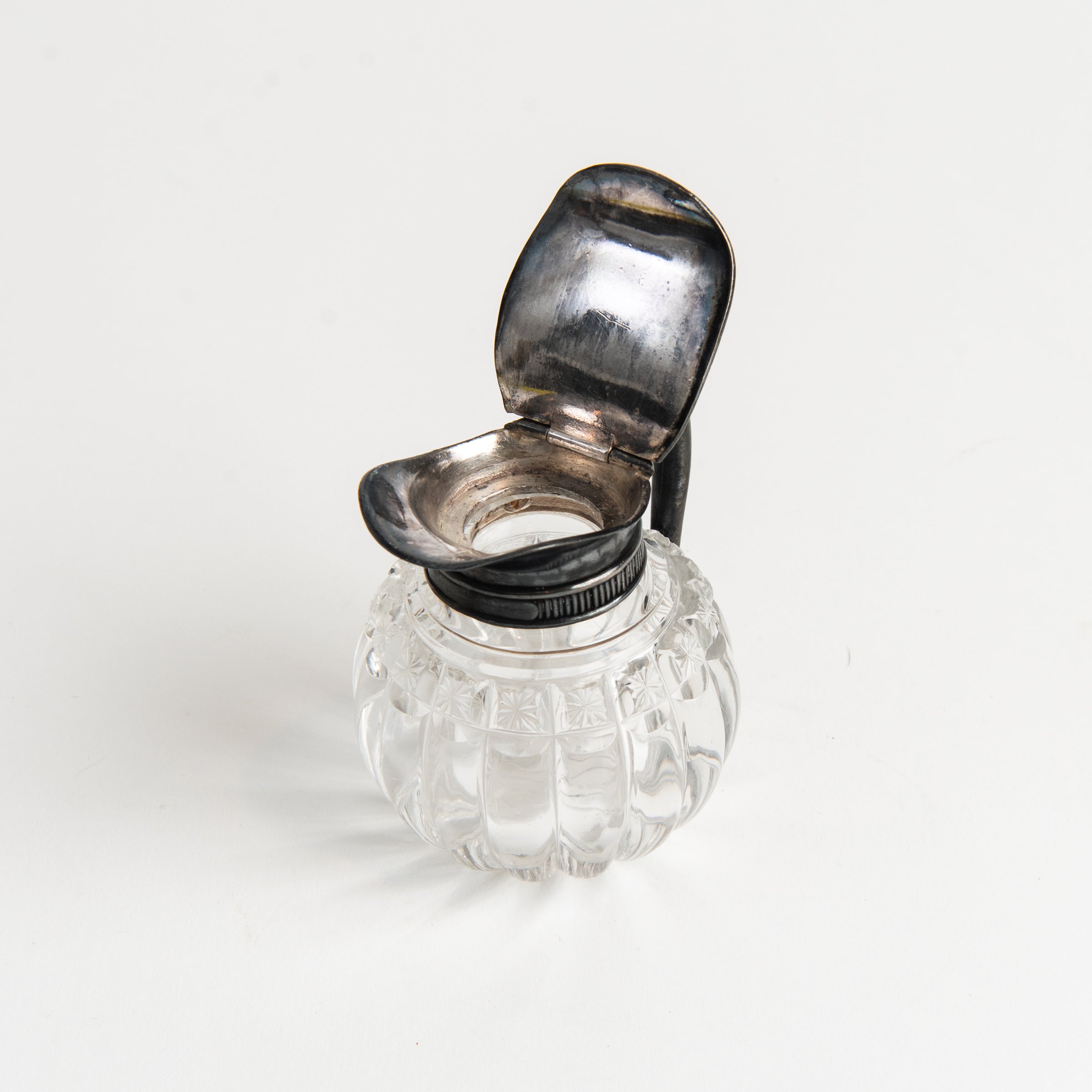 Vintage Round Victorian Syrup Pitcher #2 on a white background at Addison West