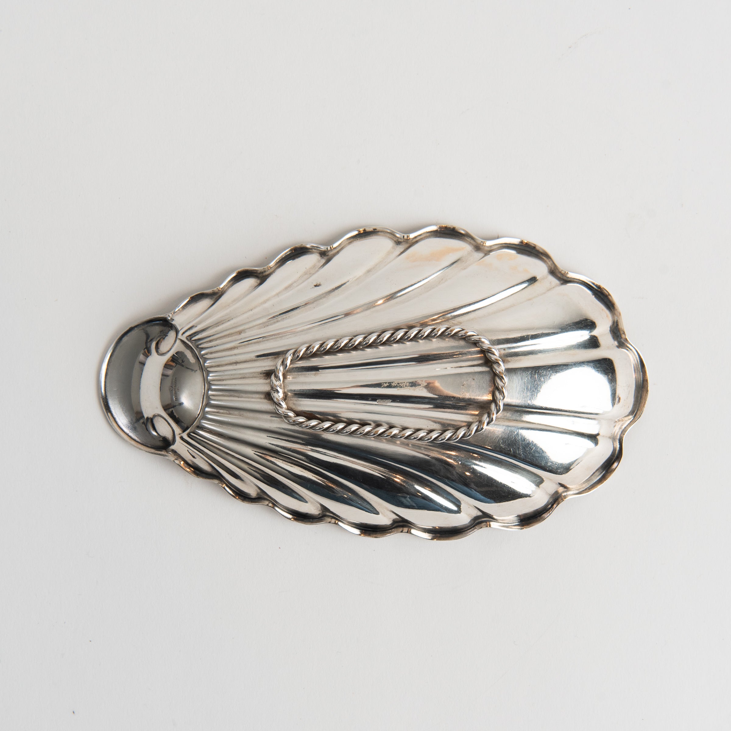 French Silver Shell Tray on a white background at Addison West