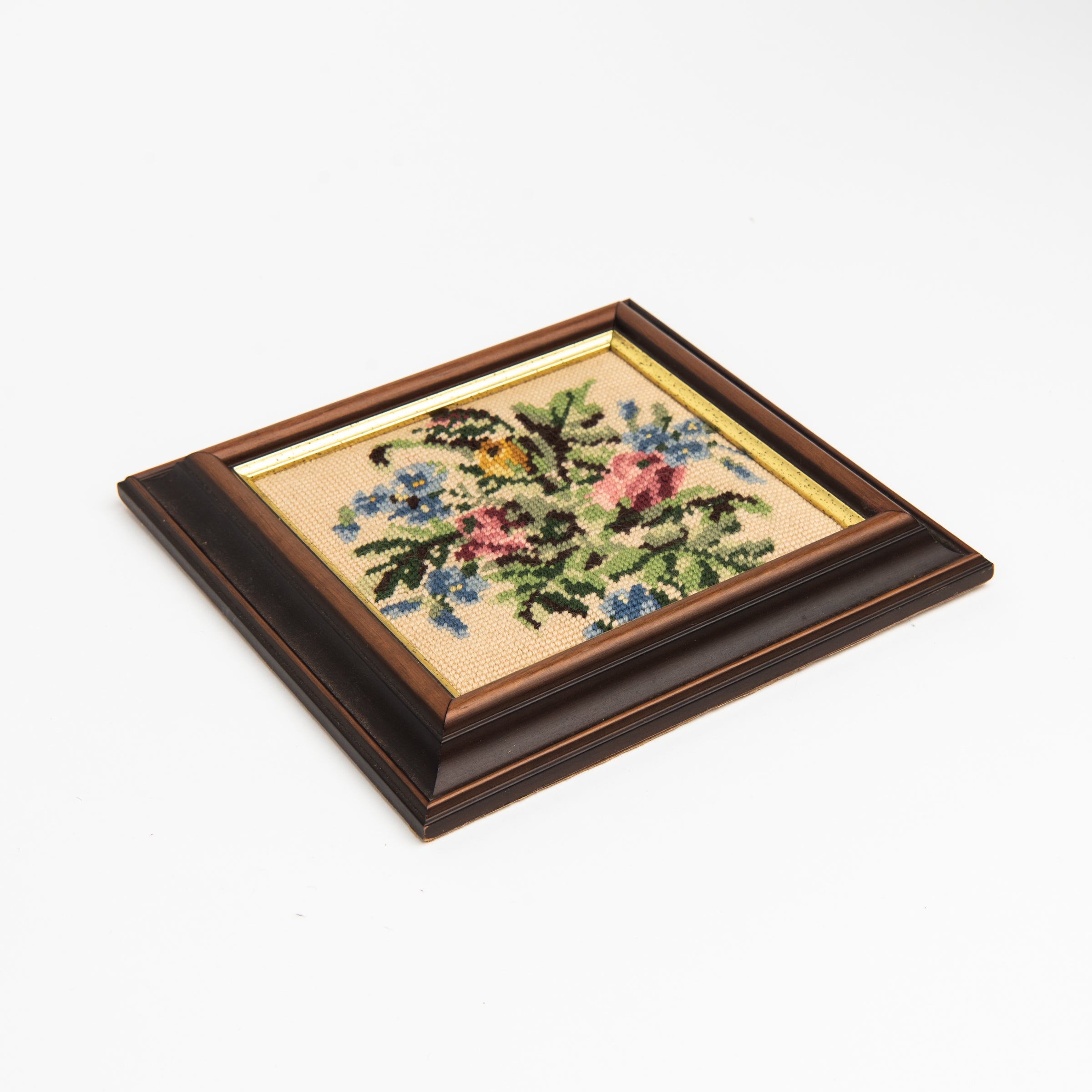 Vintage Needlepoint Wall Hanging on a white background at Addison West