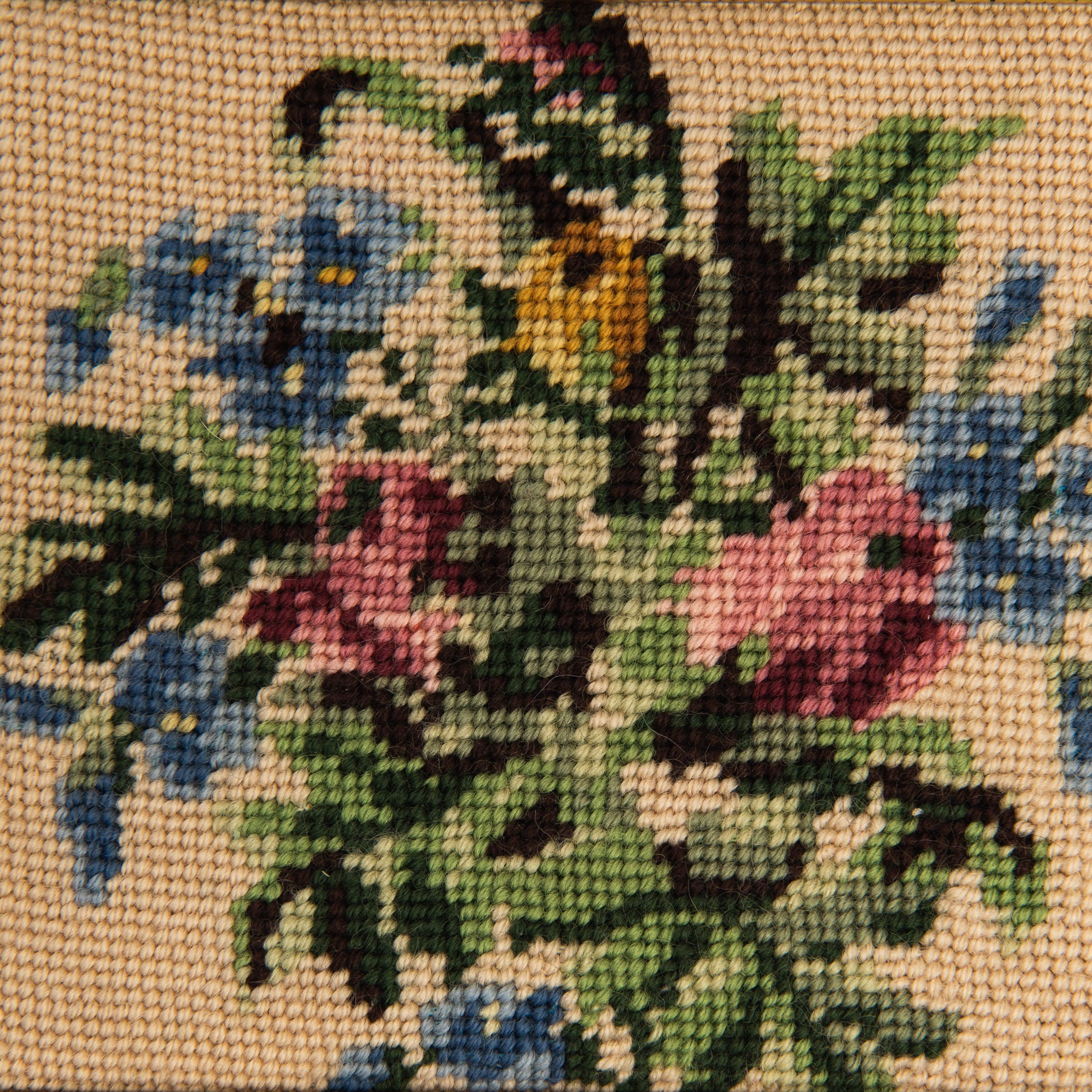 Vintage Needlepoint Wall Hanging on a white background at Addison West