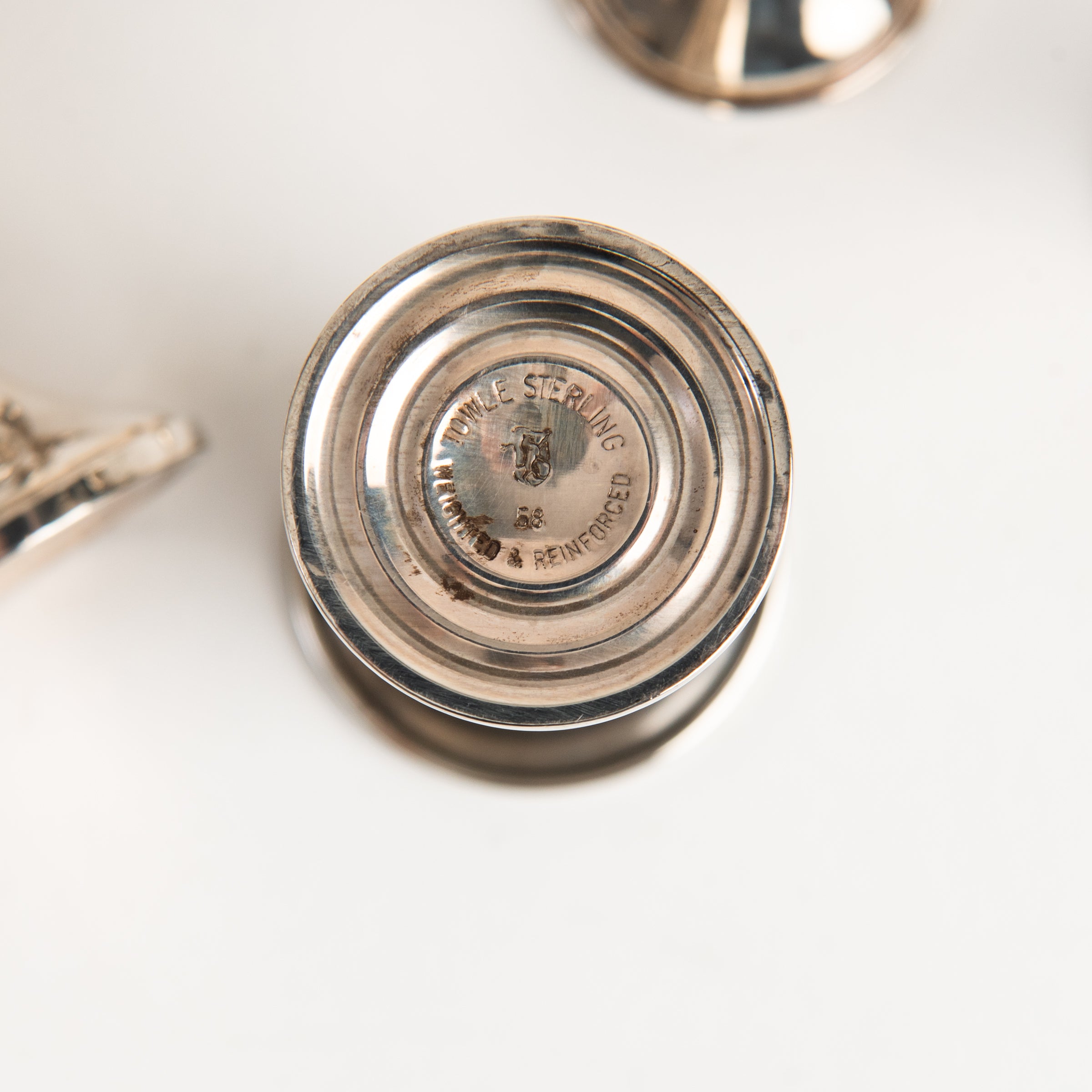 Vintage Towle Sterling Mini Goblets, Set of 2 on a white background at Addison West