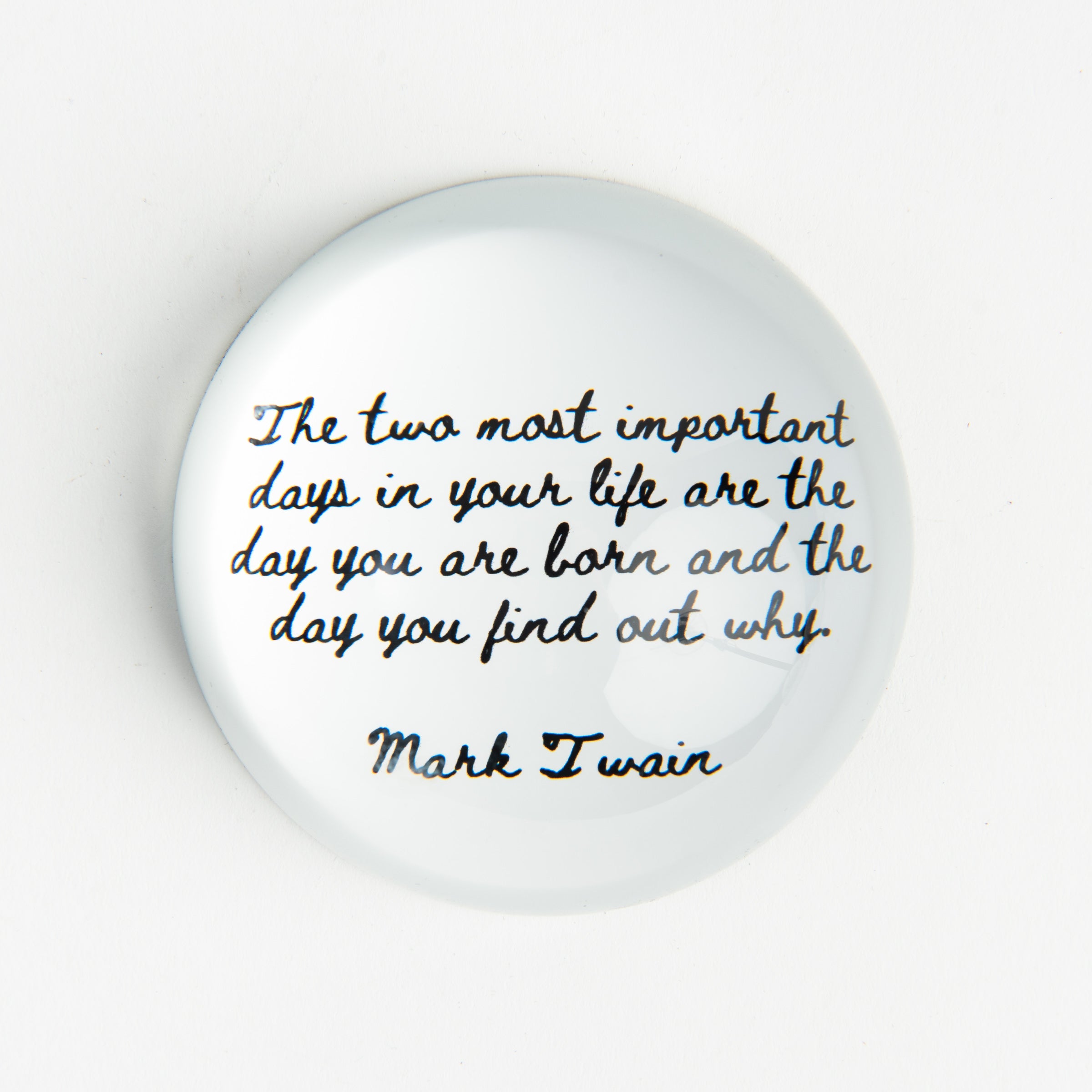Mark Twain Quote Paperweight on a white background at Addison West