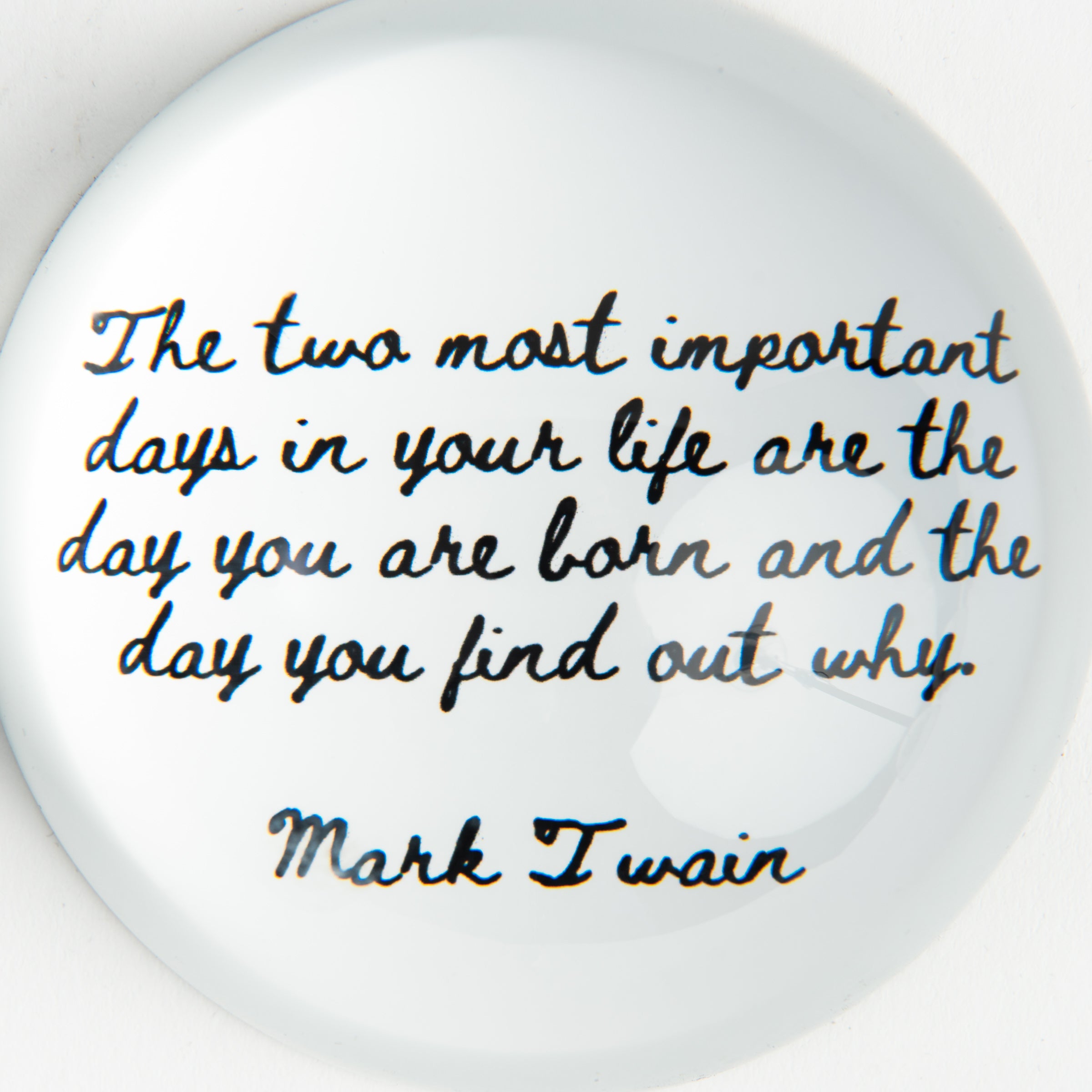 Mark Twain Quote Paperweight on a white background at Addison West
