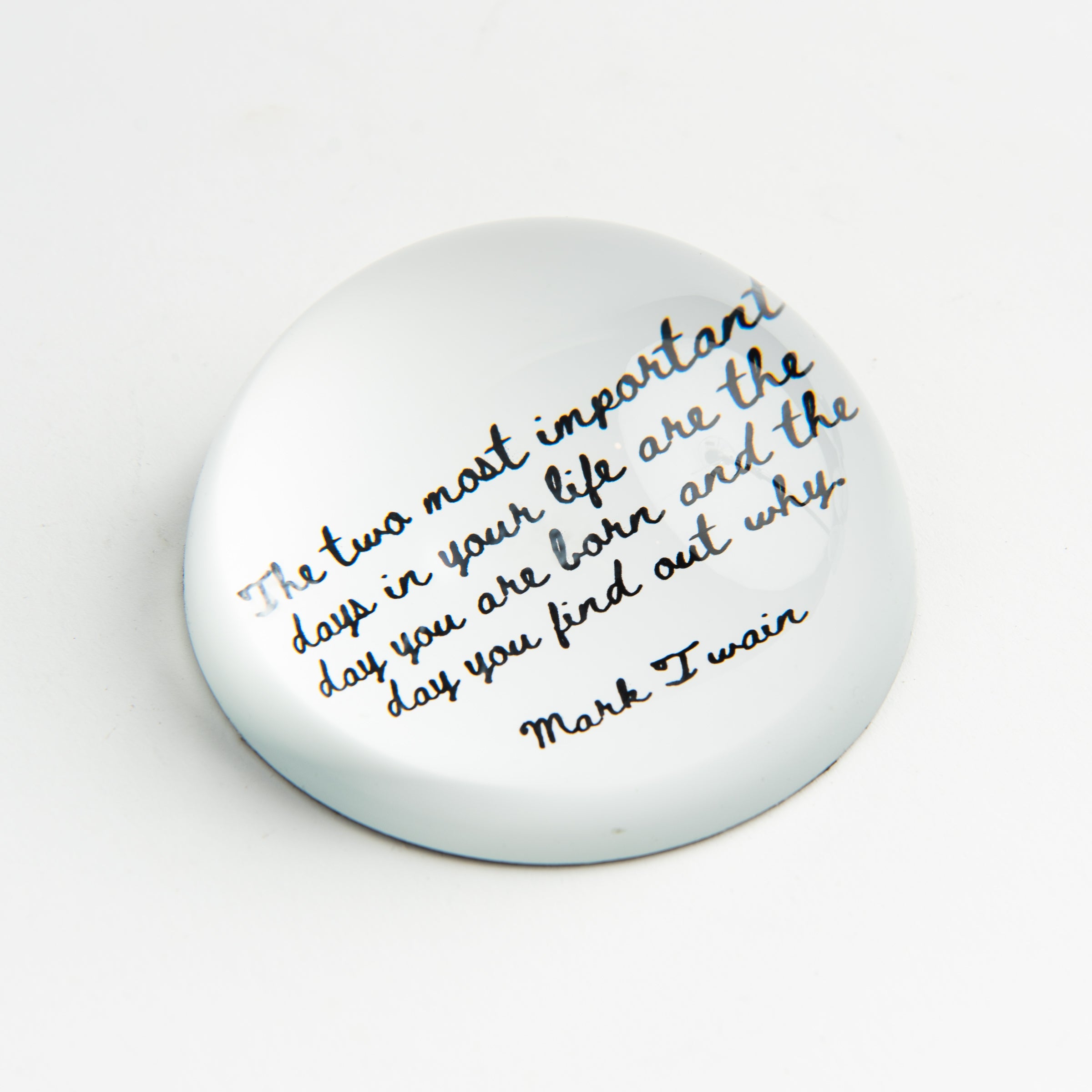 Mark Twain Quote Paperweight on a white background at Addison West