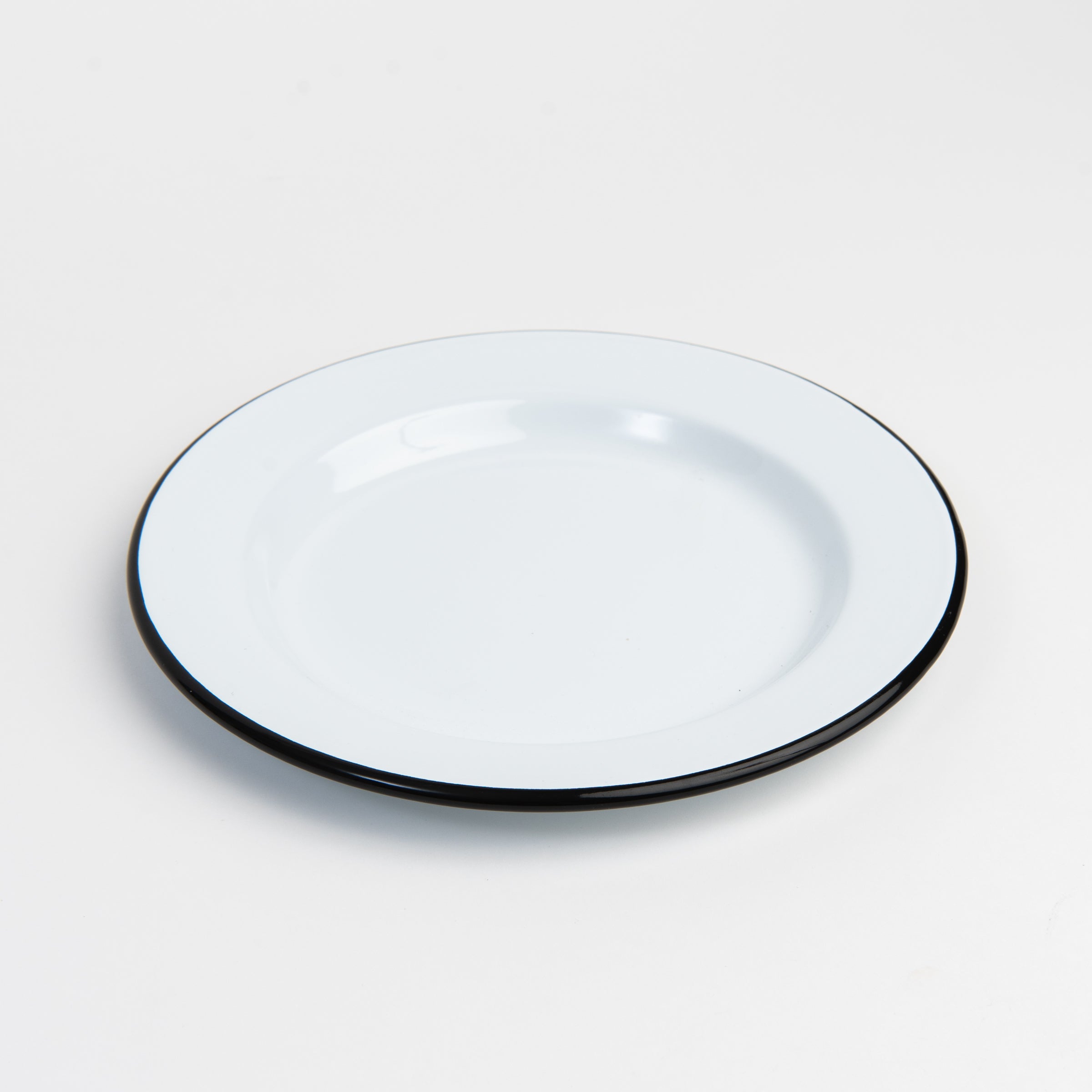 Vintage Enamelware Dinner Plate on a white background at Addison West