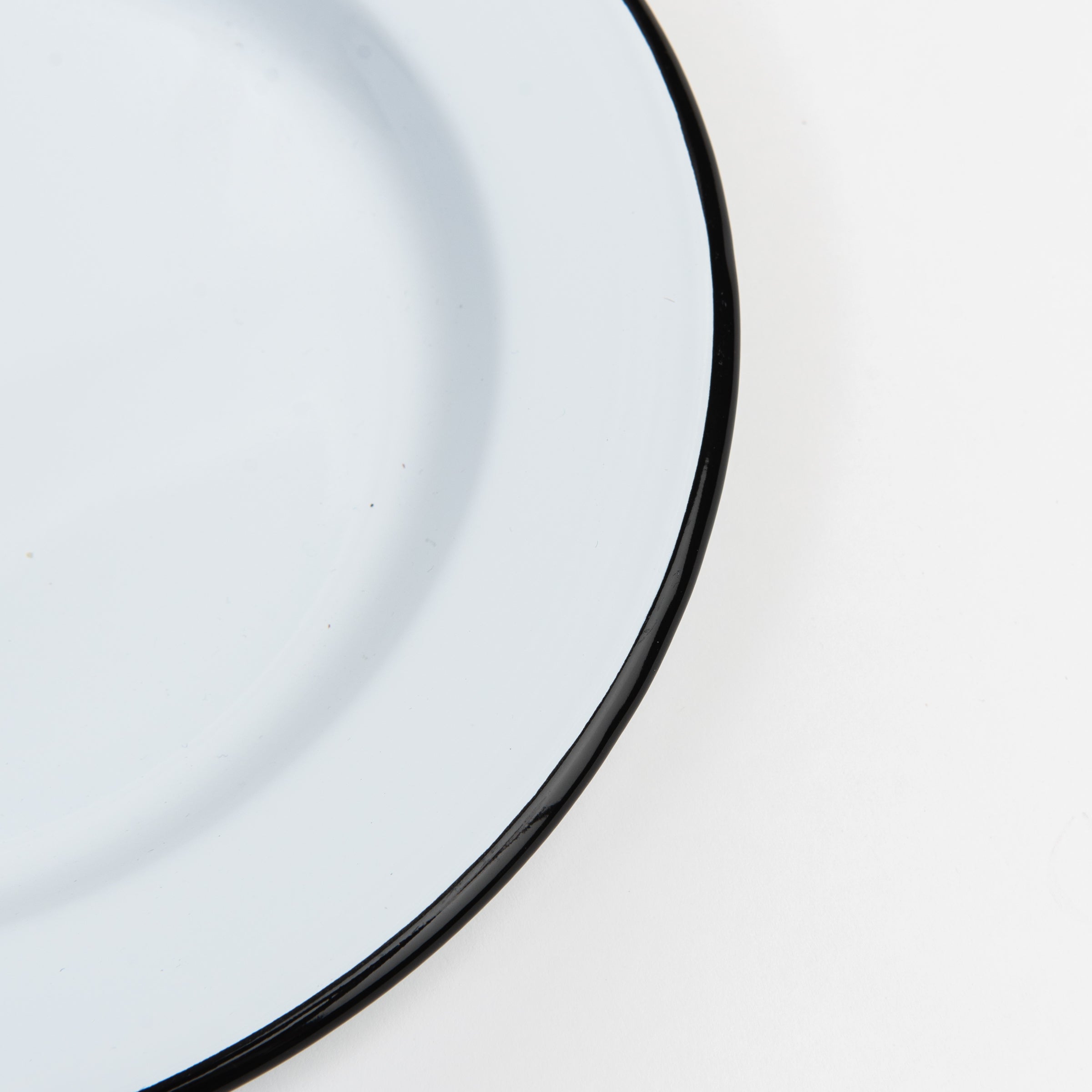 Vintage Enamelware Dinner Plate on a white background at Addison West