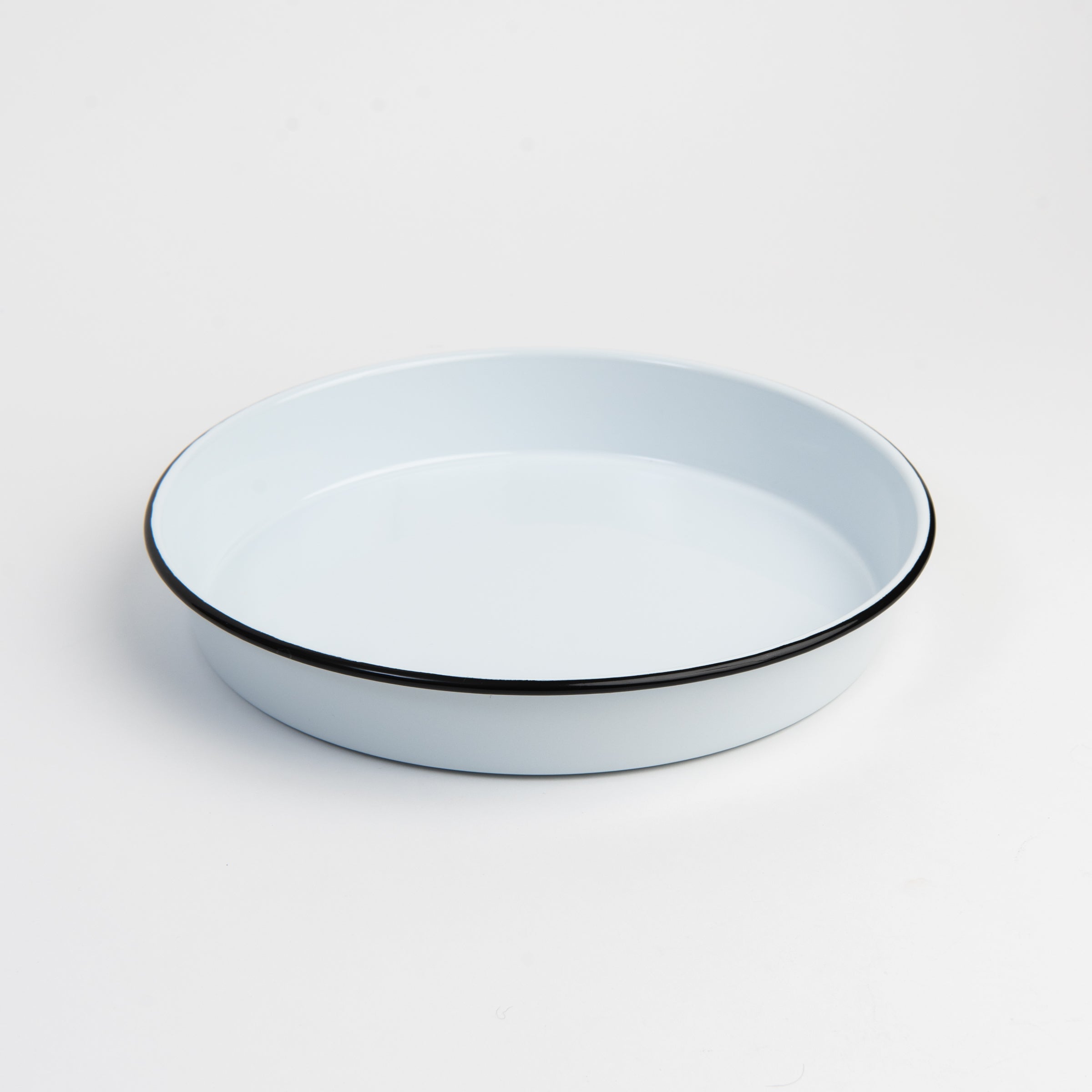 Vintage Round Enamelware Tray on a white background at Addison West