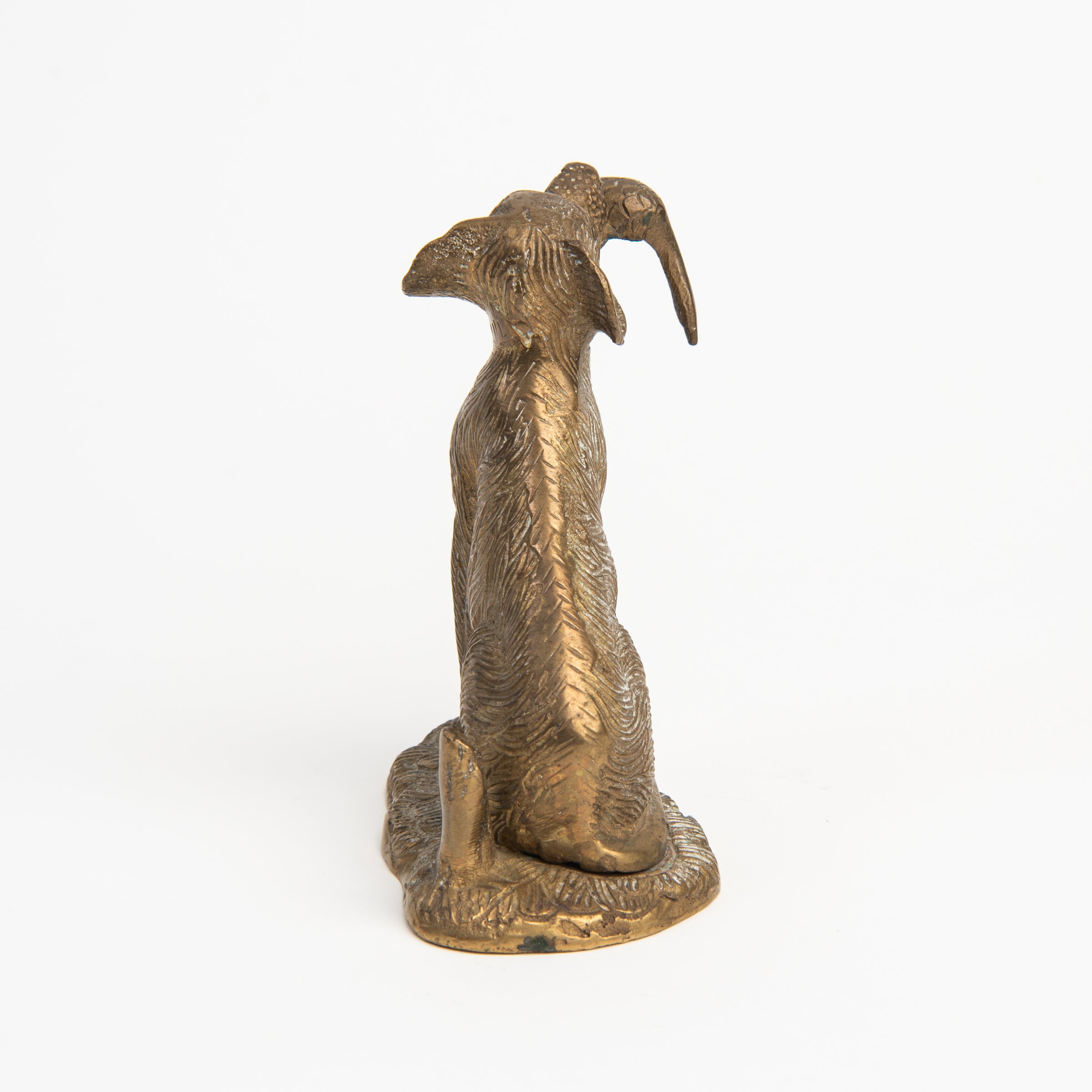 Vintage Brass Hunting Dog on a white background at Addison West