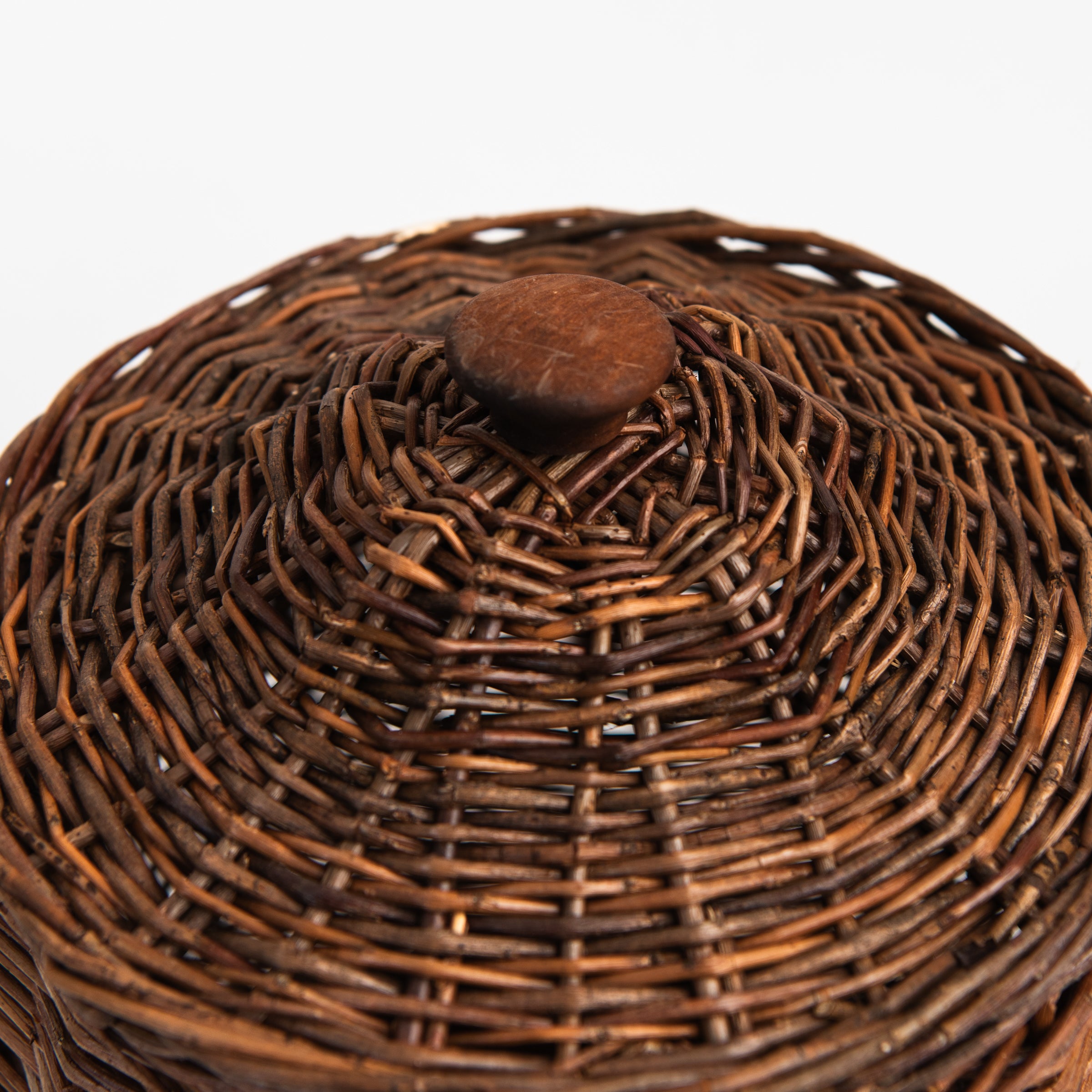 Wicker Storage Baskets With Lids on a white background at Addison West