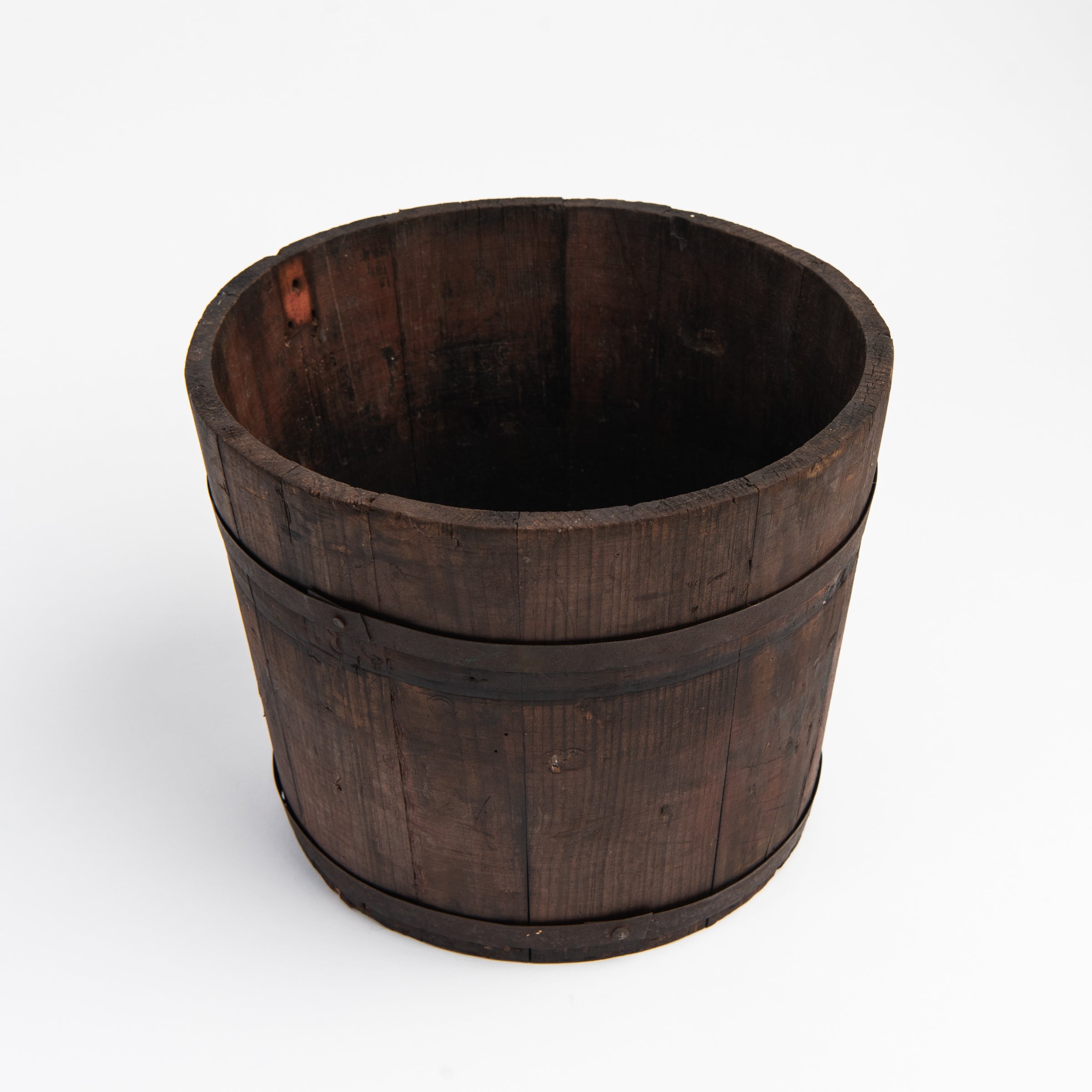 Vintage Wood Sap Bucket on a white background at Addison West