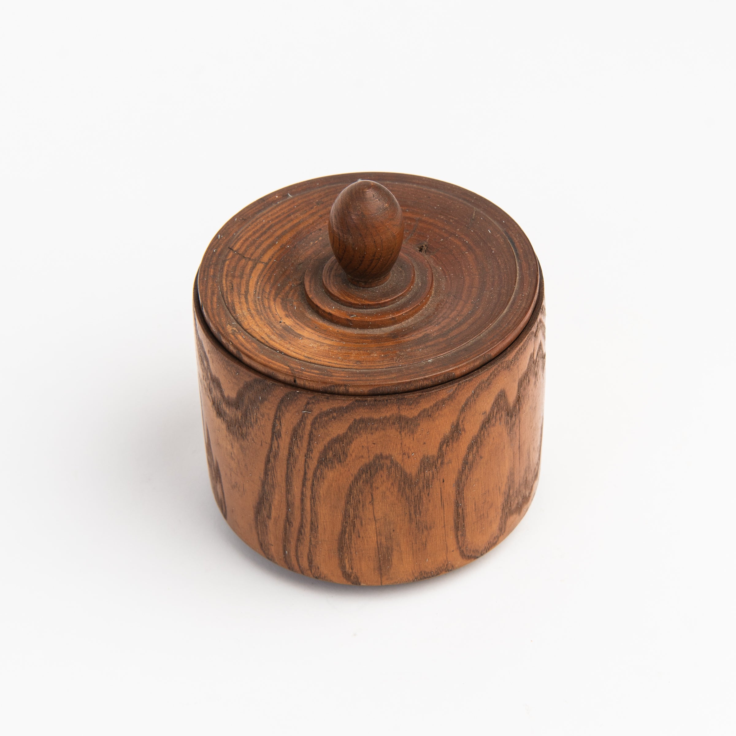Vintage Turned Wood Humidor on a white background at Addison West