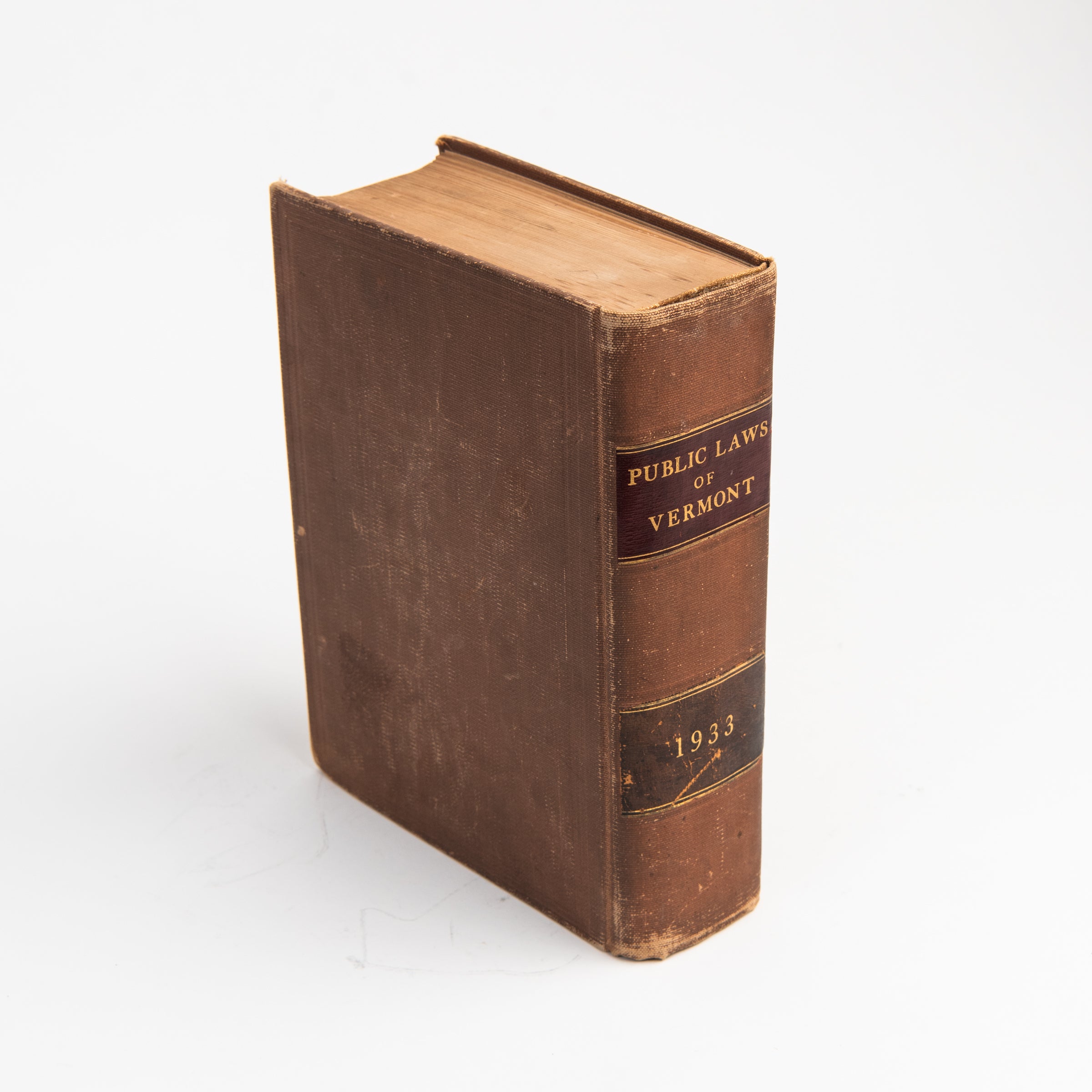 Vintage Vermont Law Book on a white background at Addison West