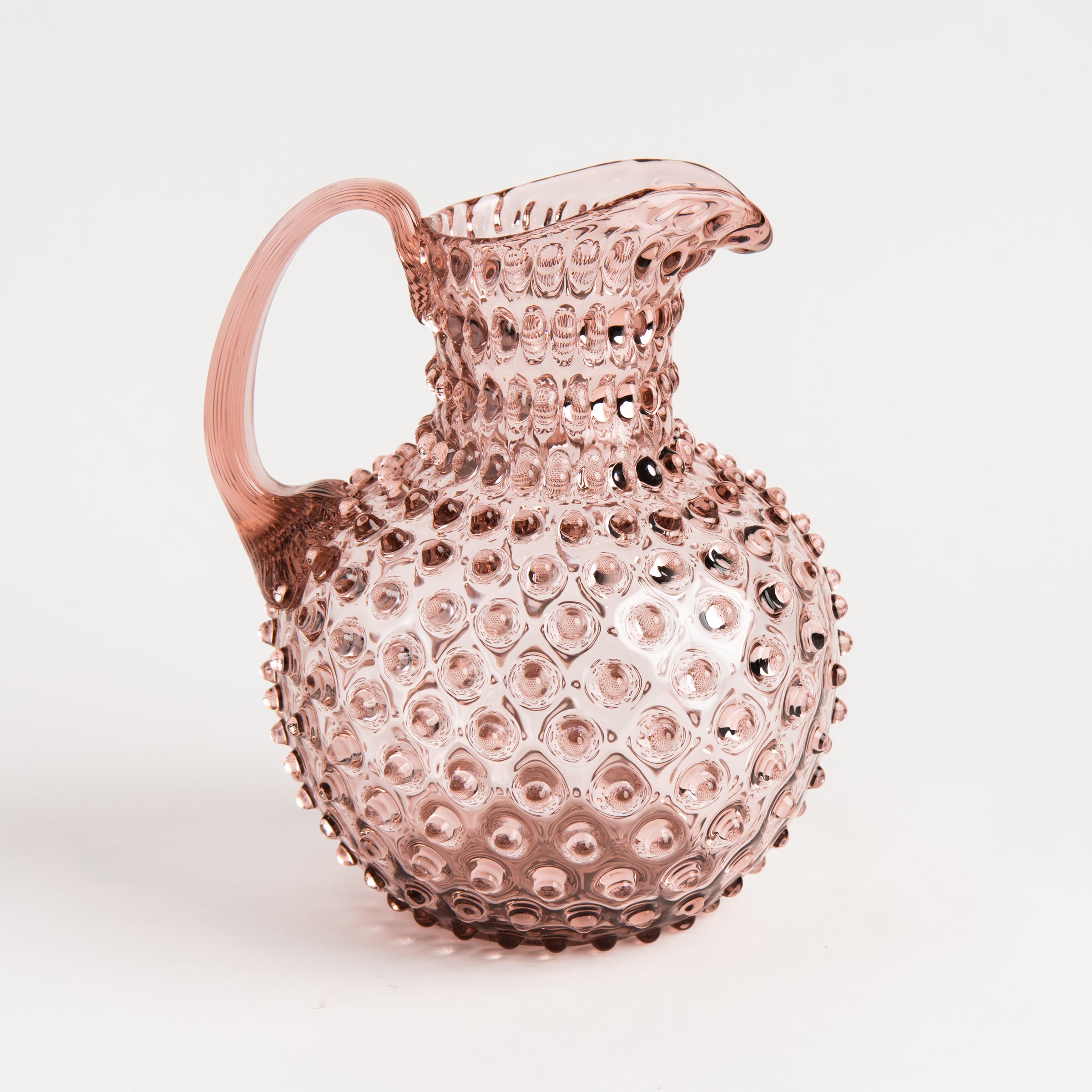 Hobnail Glass Pitcher in Night Iris on a white background at Addison West