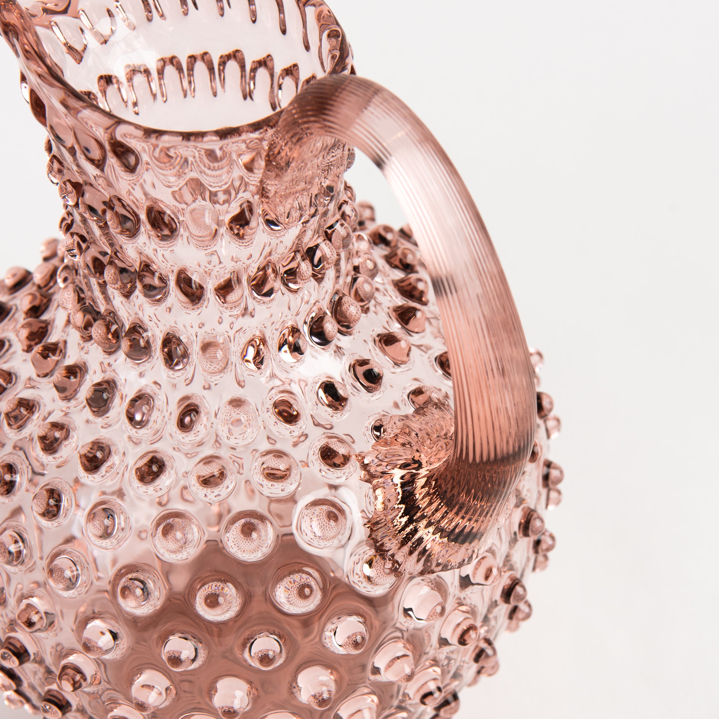 Hobnail Glass Pitcher in Night Iris on a white background at Addison West
