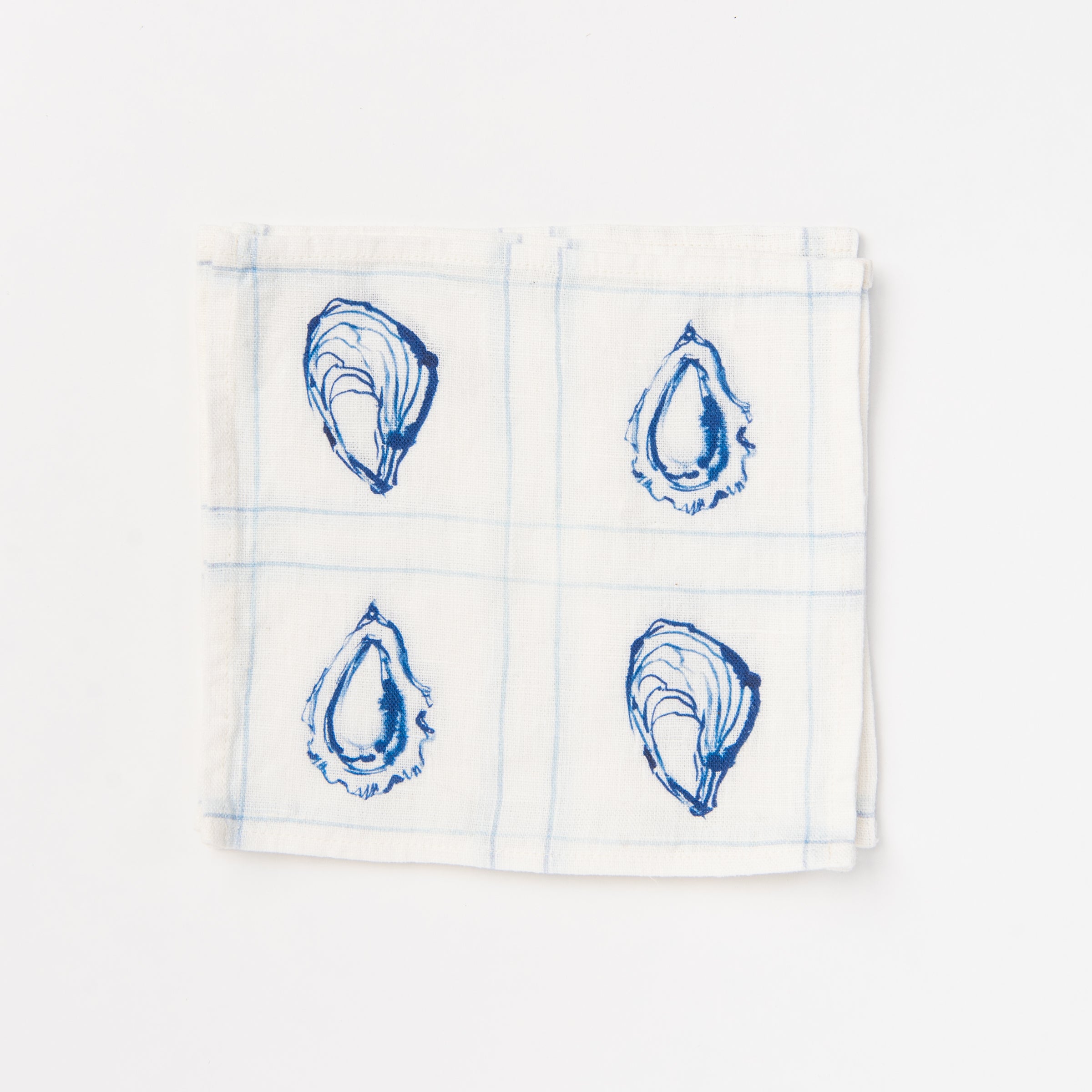 Darling Lemon Oyster Linen Cocktail Napkins, Set of 4 on a white background at Addison West