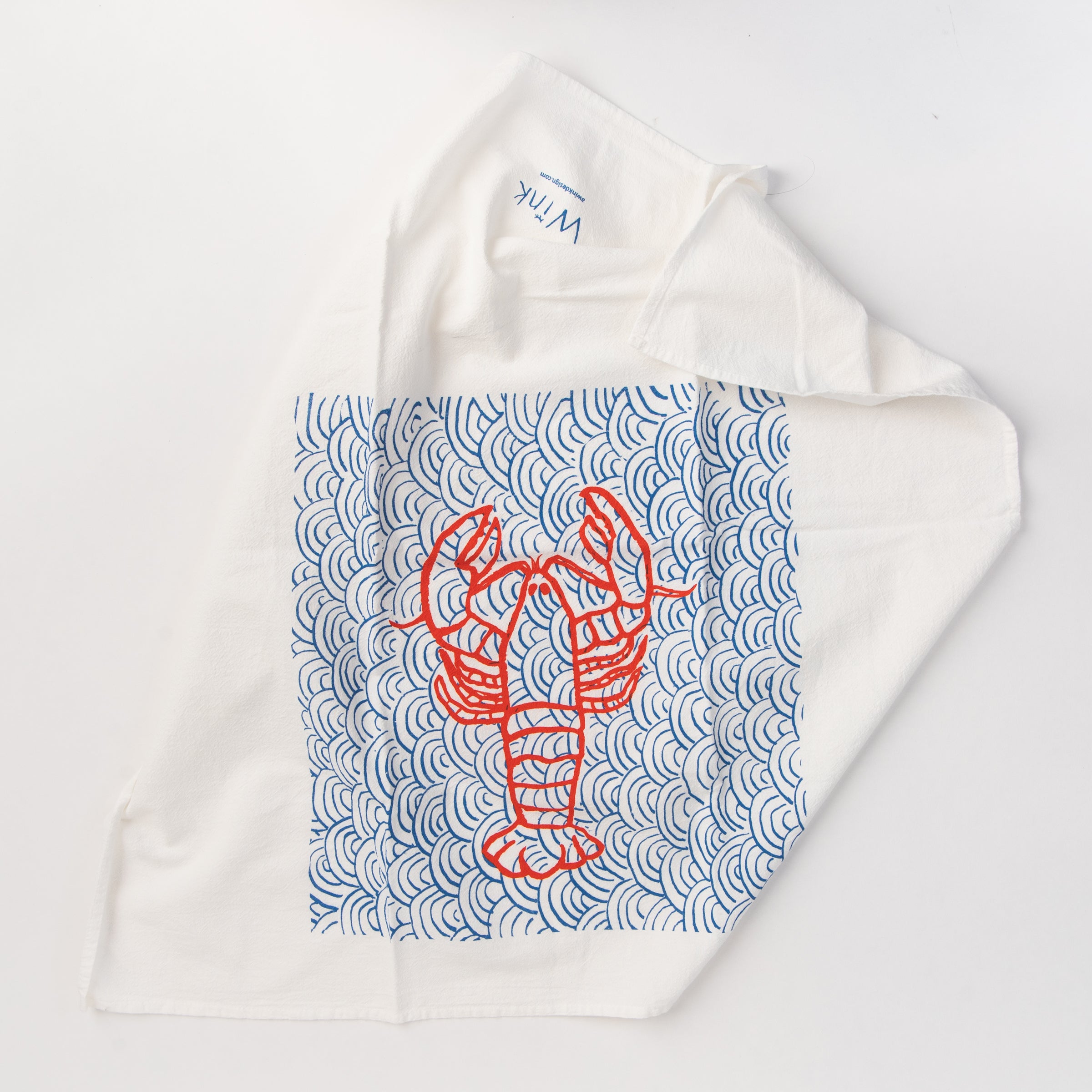 Lobster in the Sea Tea Towel on a white background at Addison West