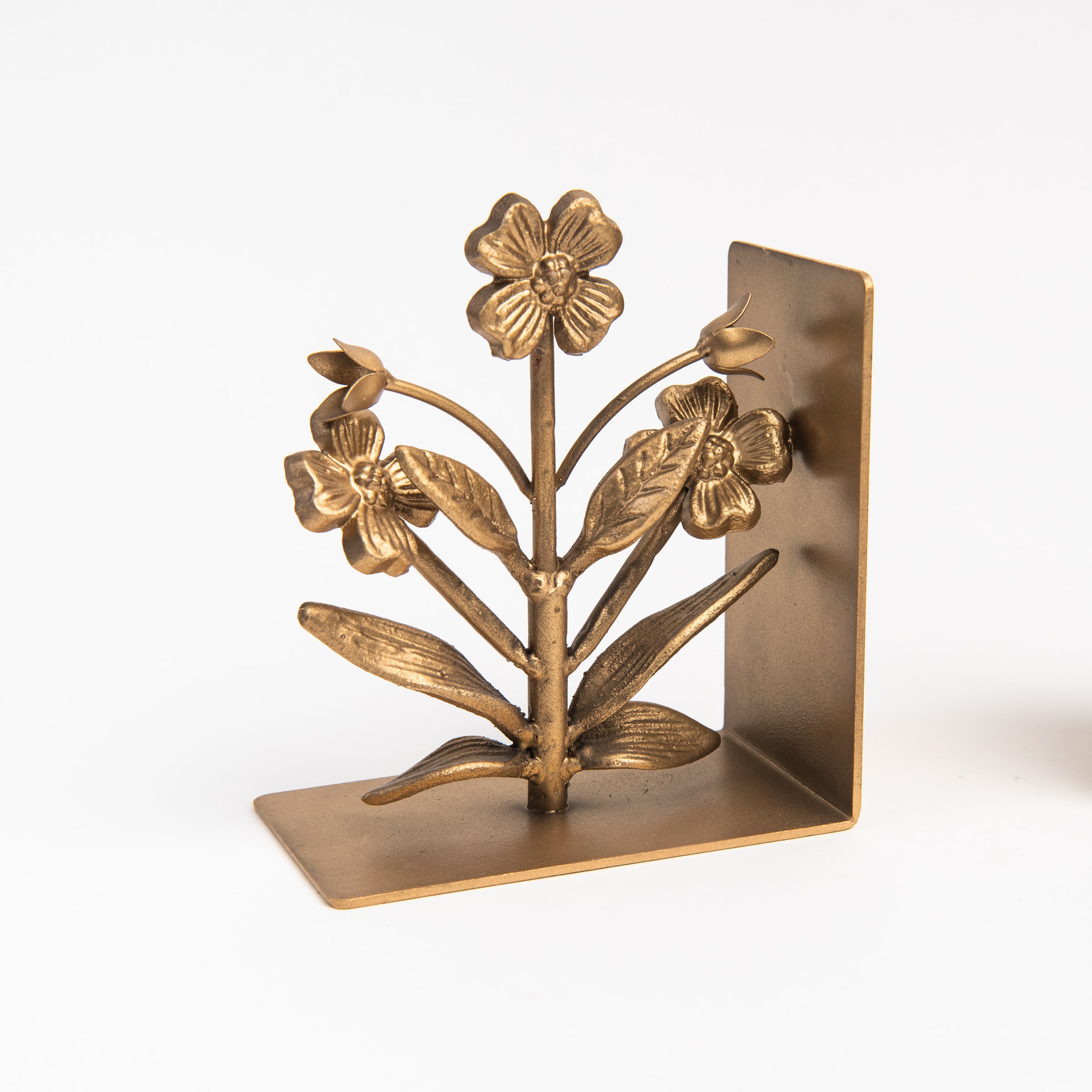 Flora Cast Iron Bookends on a white background at Addison West