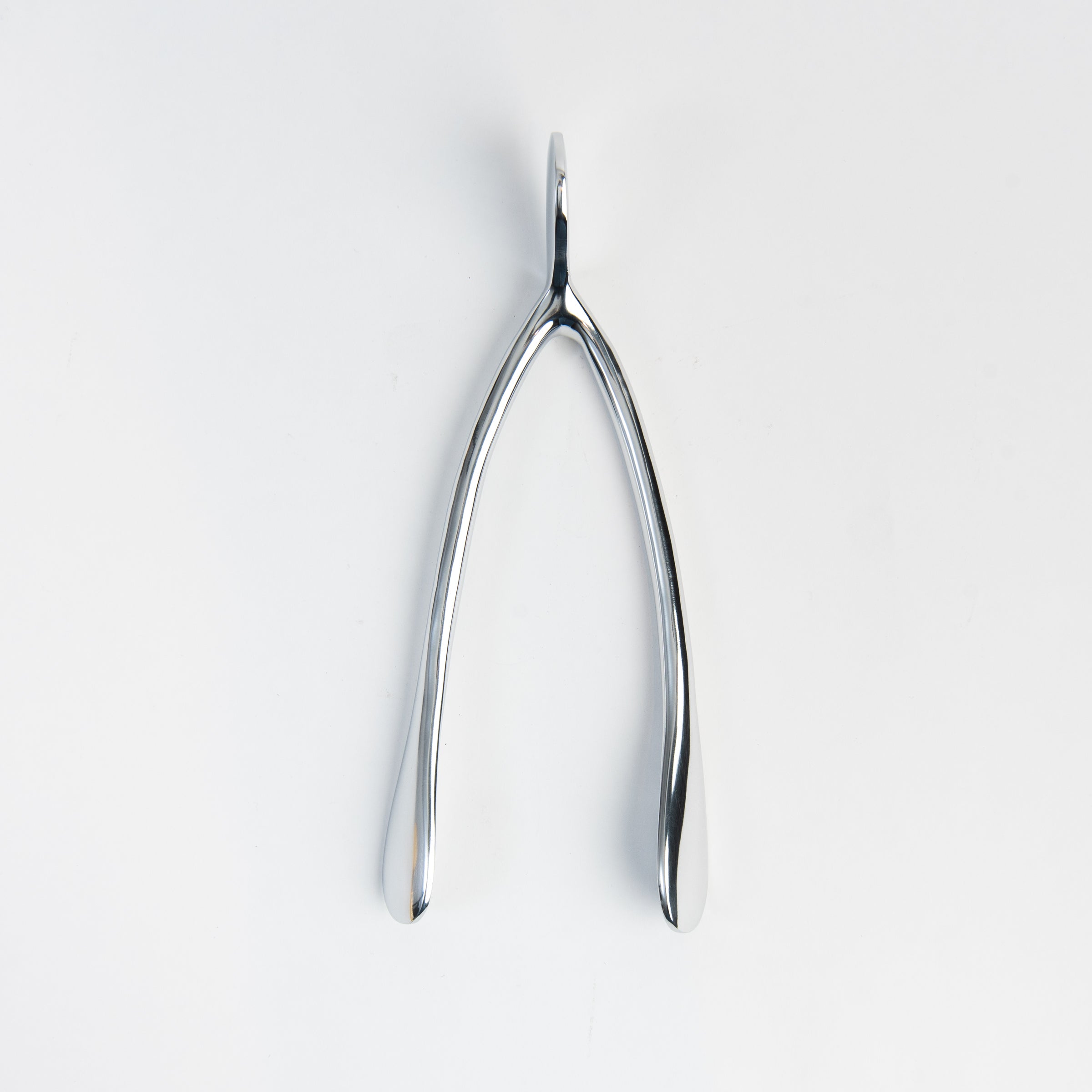 Large Silver Wishbone on a white background at Addison West
