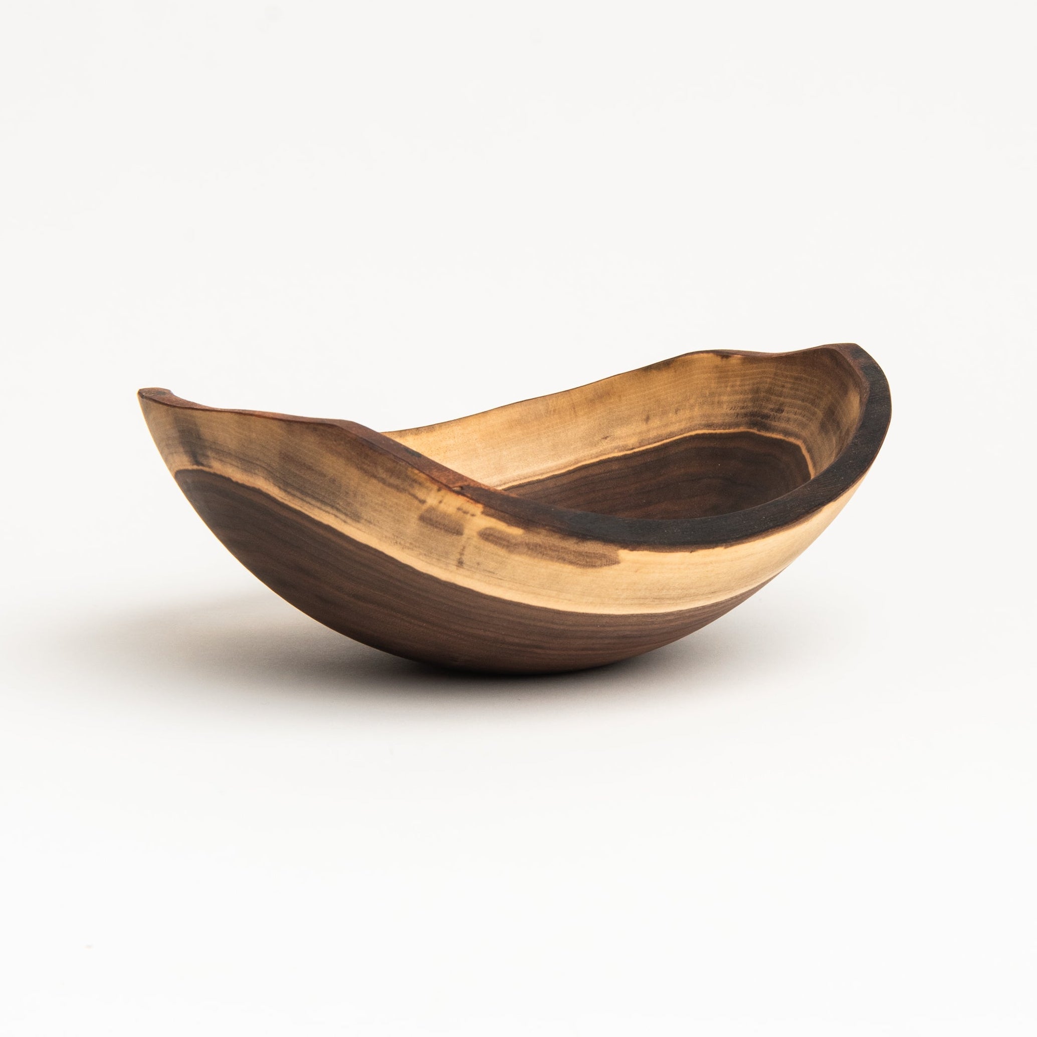 13" Live Edge Black Walnut Bowl on a white background at Addison West
