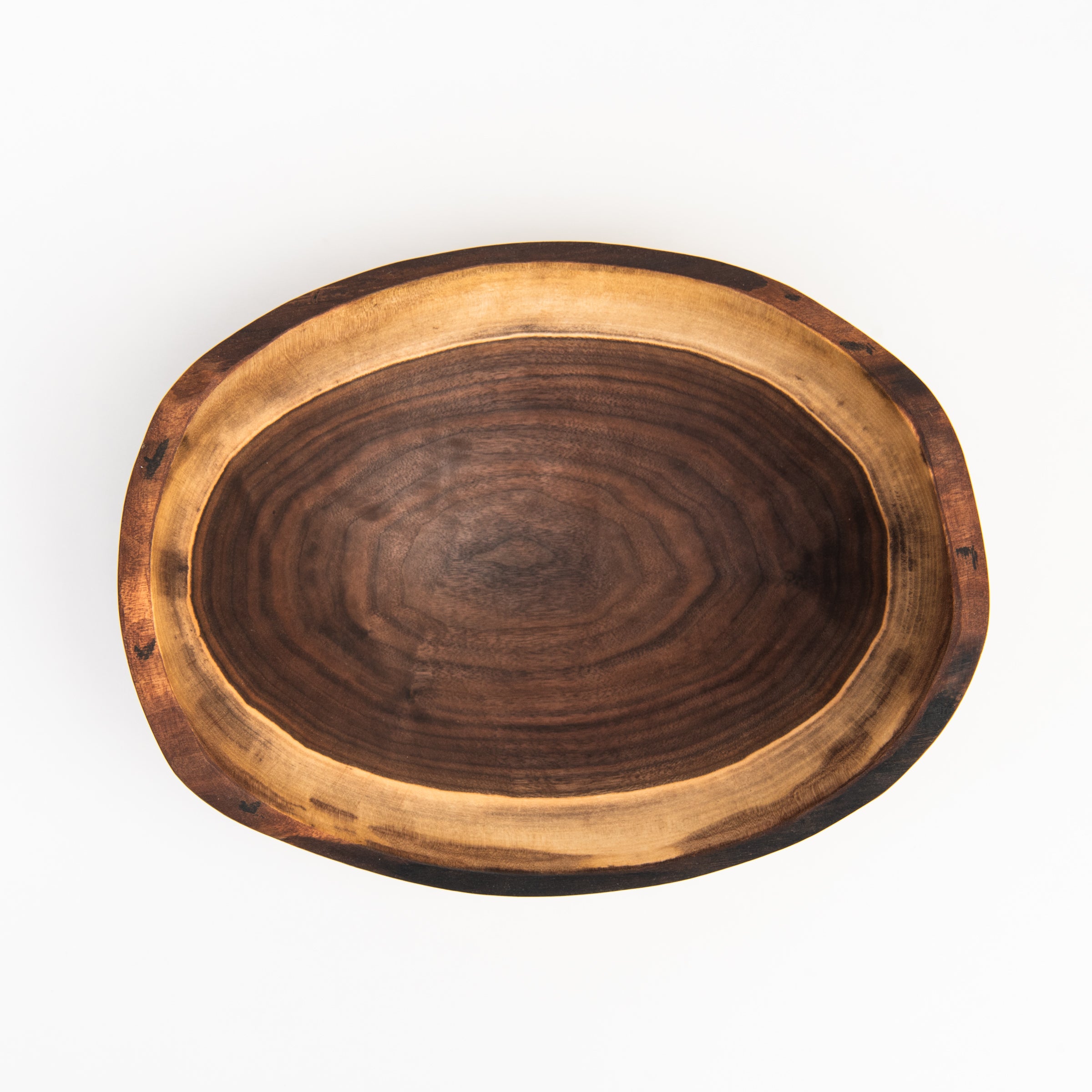 13" Live Edge Black Walnut Bowl on a white background at Addison West