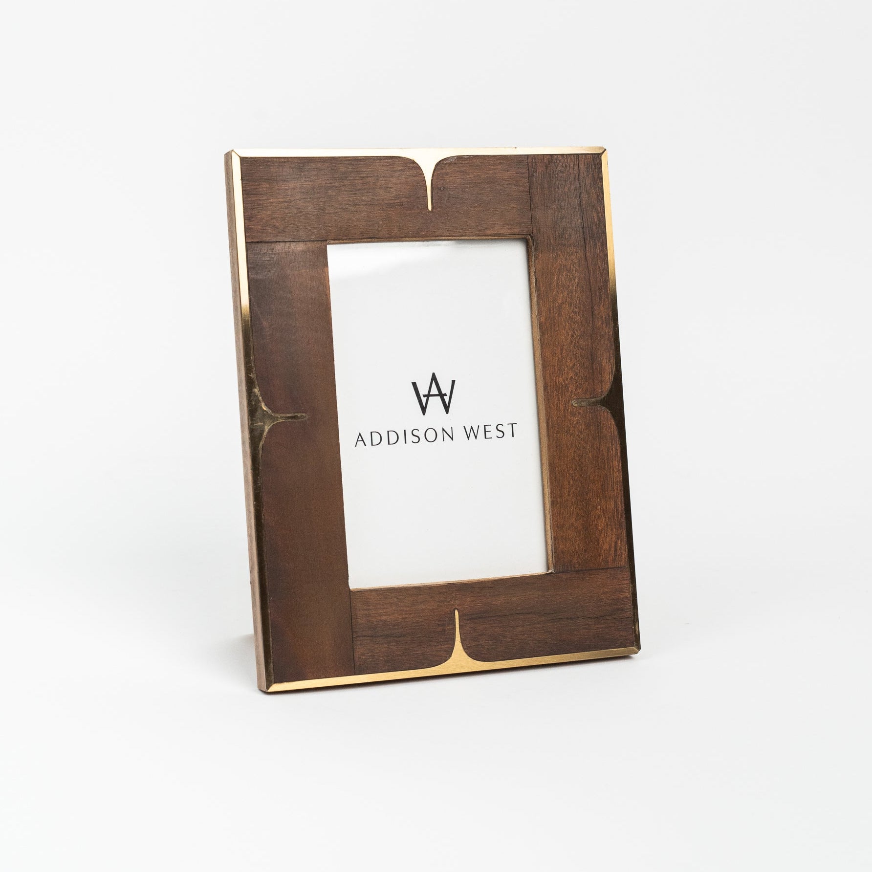 Wood & Brass 4x6 Frame on a white background