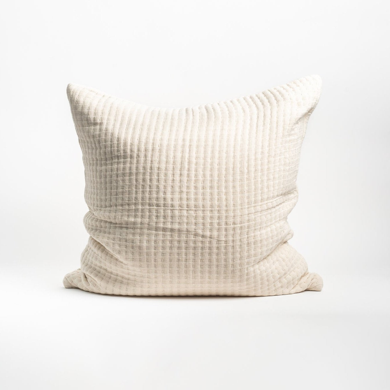 Kantha-Stitch Pillow in Cream - Addison West