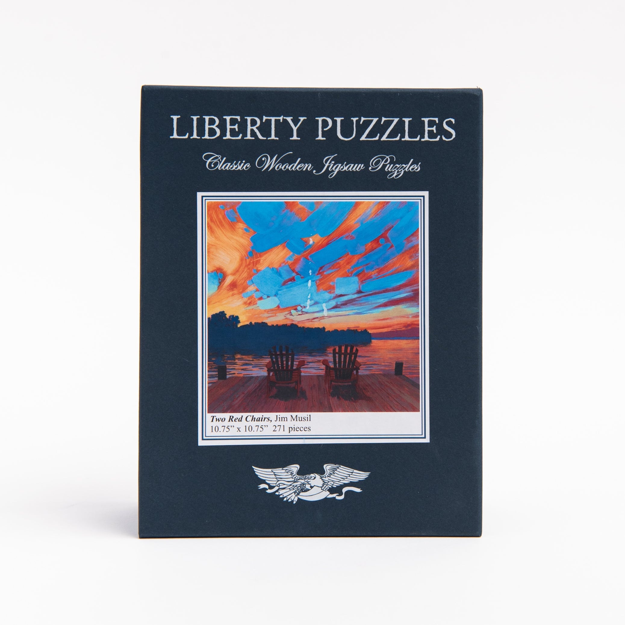 Liberty Puzzles Two Red Chairs on a white background at Addison West